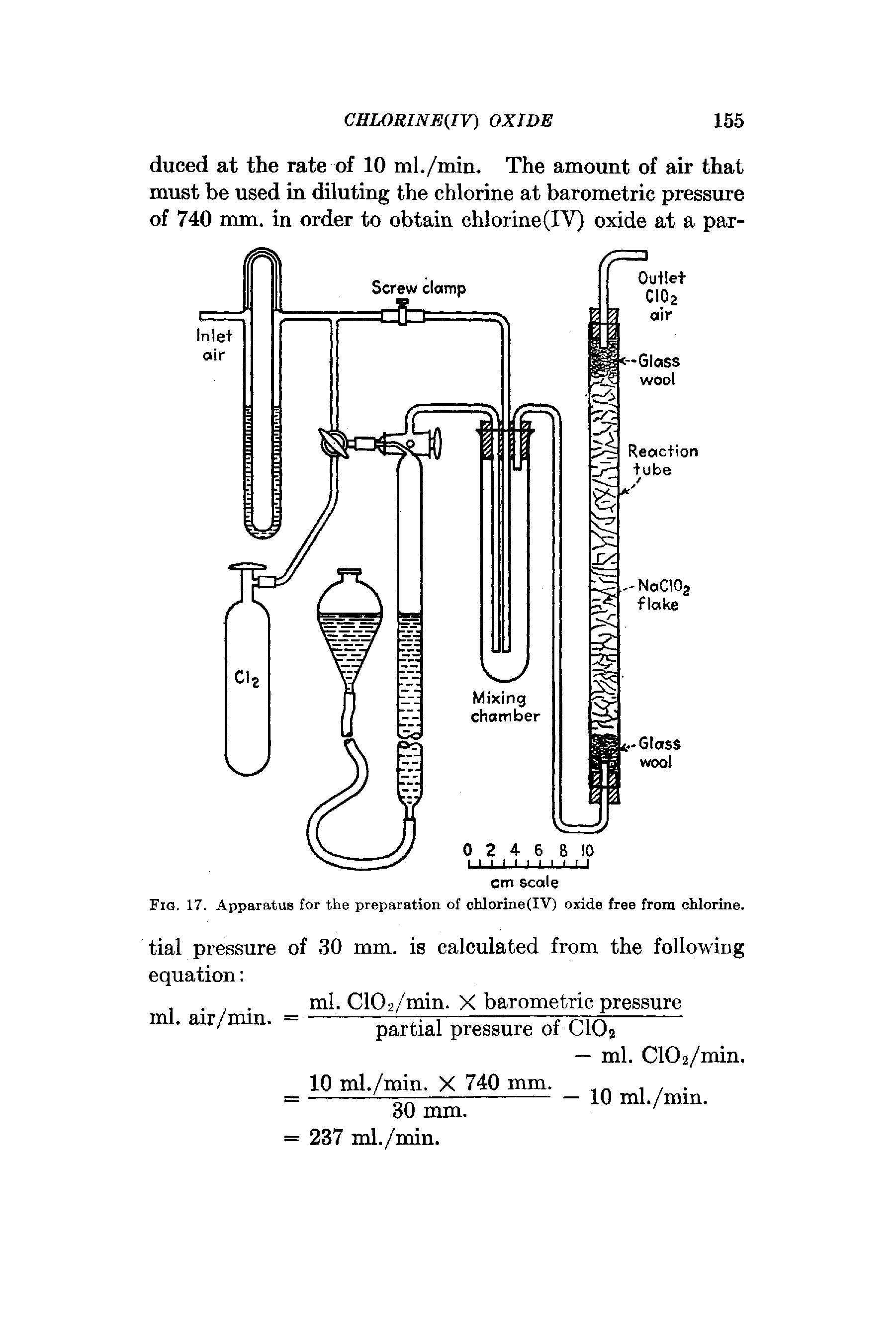 Fig. 17. Apparatus for the preparation of chlorine(IV) oxide free from chlorine.