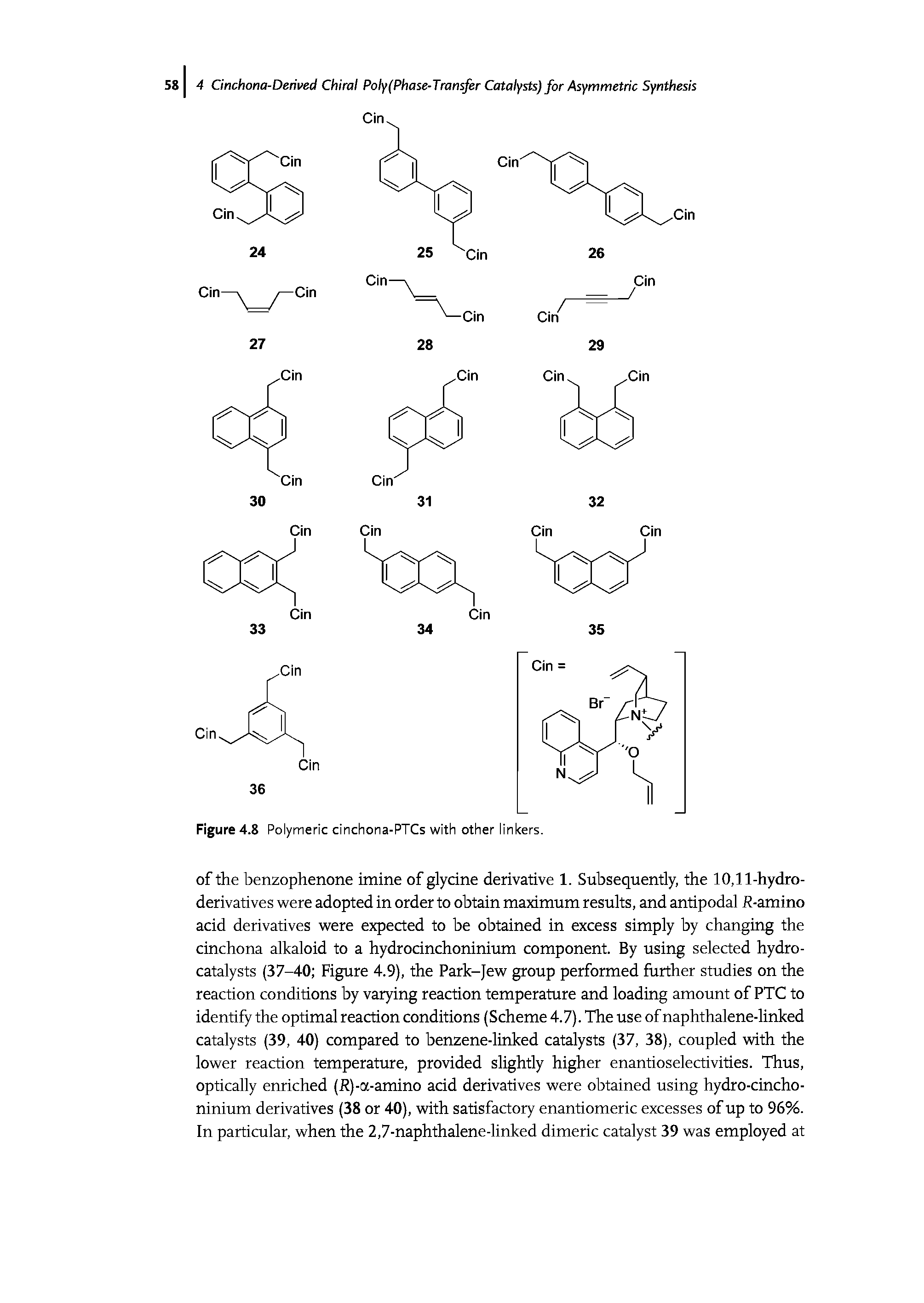 Figure 4.8 Polymeric cinchona-PTCs with other linkers.
