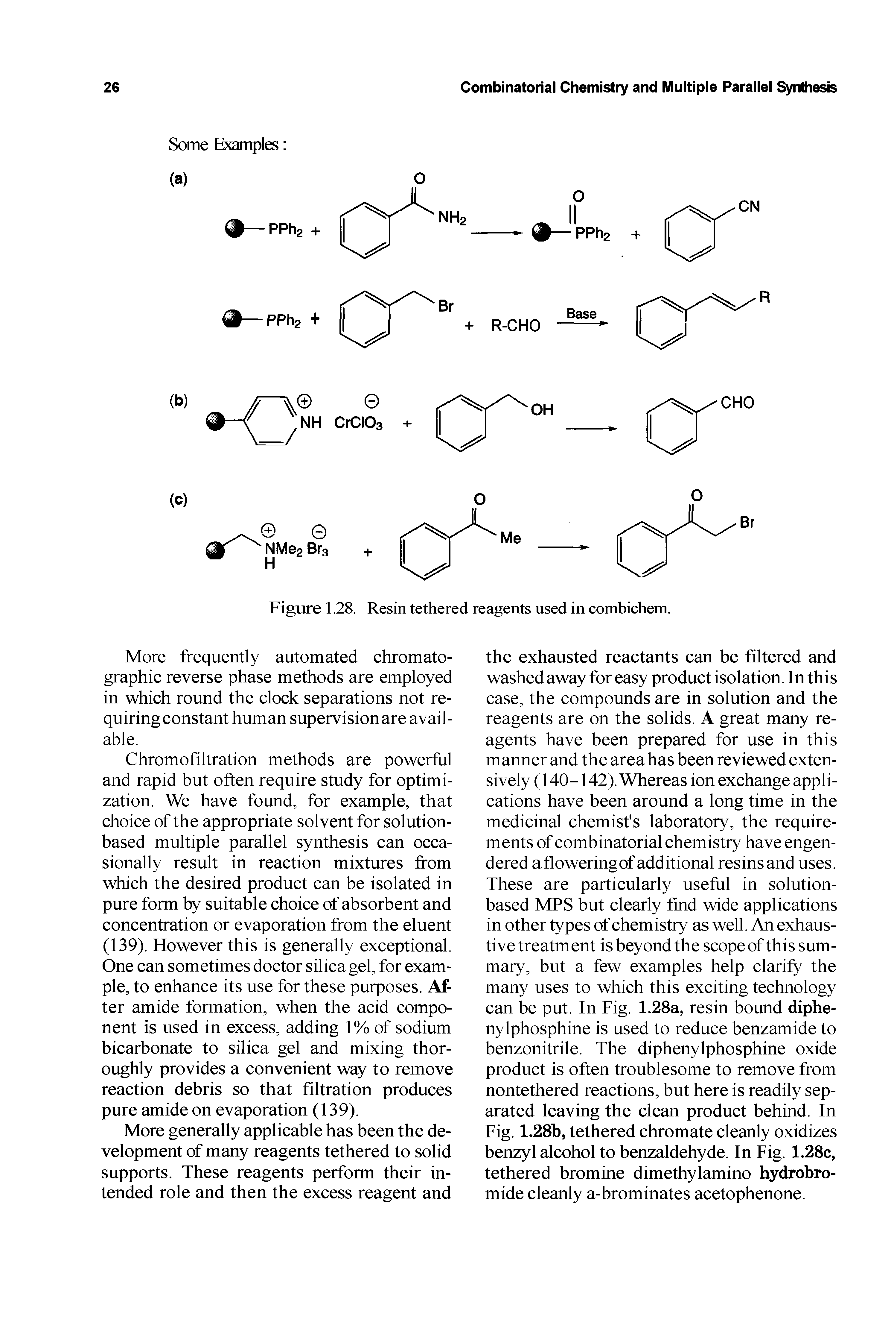 Figure 1.28. Resin tethered reagents used in combichem.
