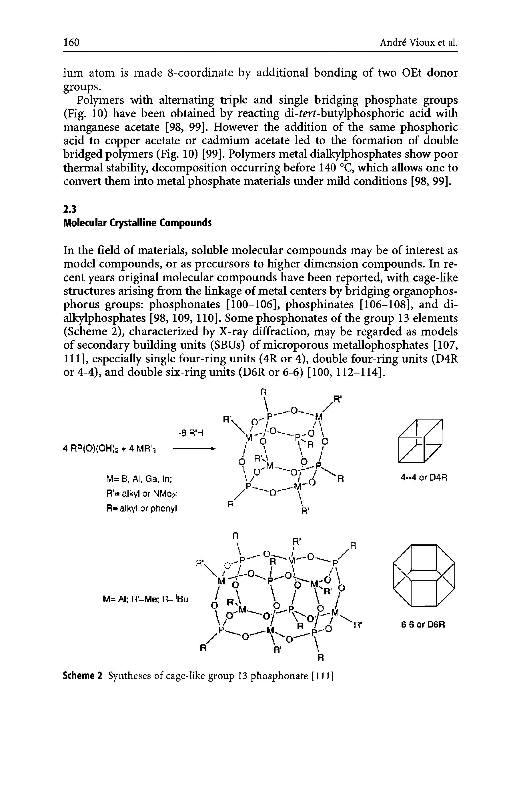 Scheme 2 Syntheses of cage-like group 13 phosphonate [111]...