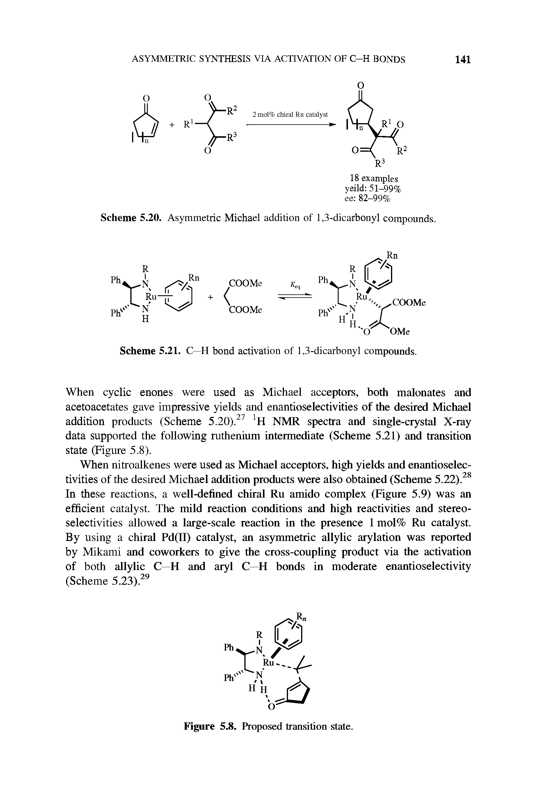 Scheme 5.20. Asymmetric Michael addition of 1,3-dicarbonyl compounds.
