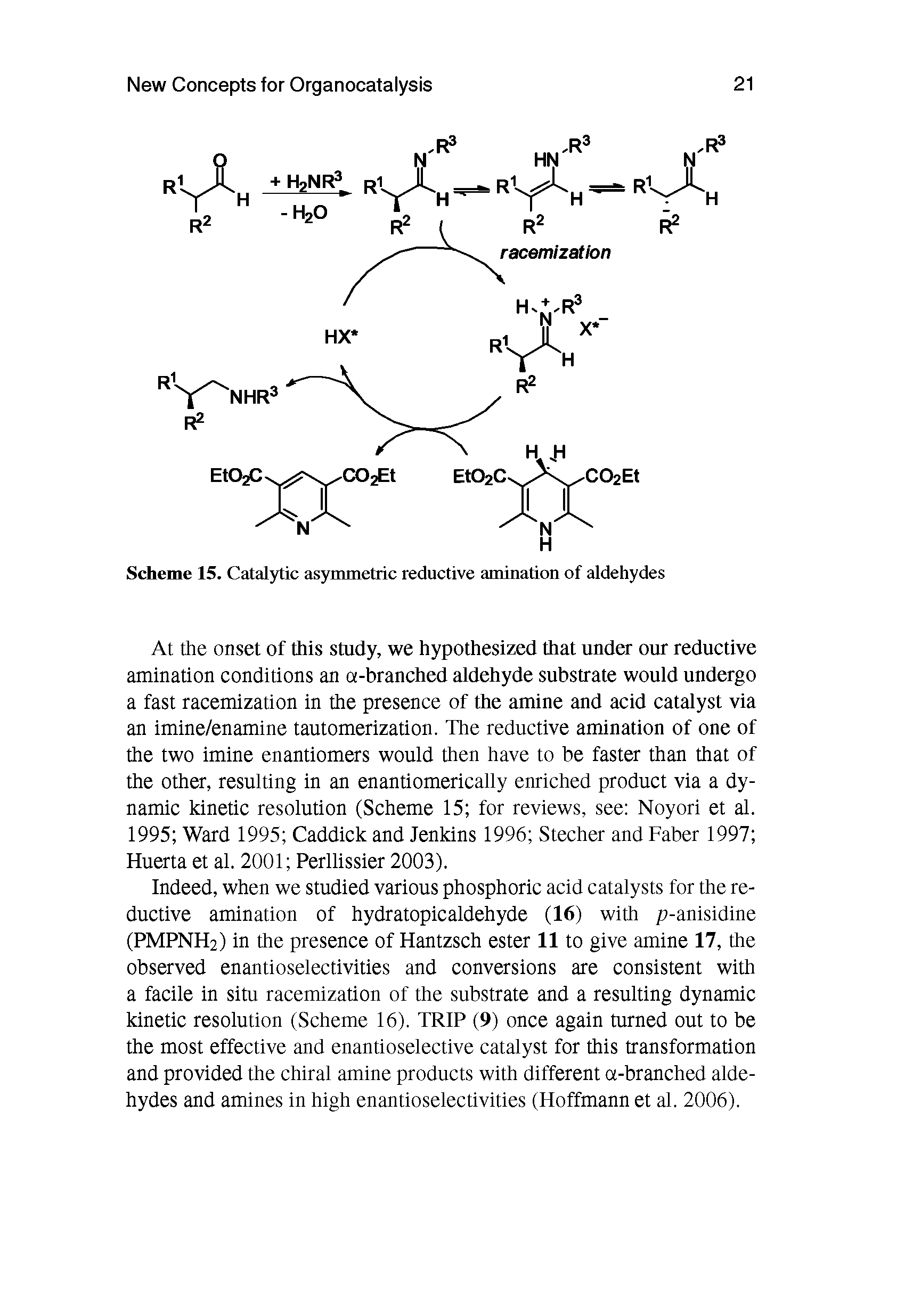 Scheme 15. Catalytic asymmetric reductive amination of aldehydes...