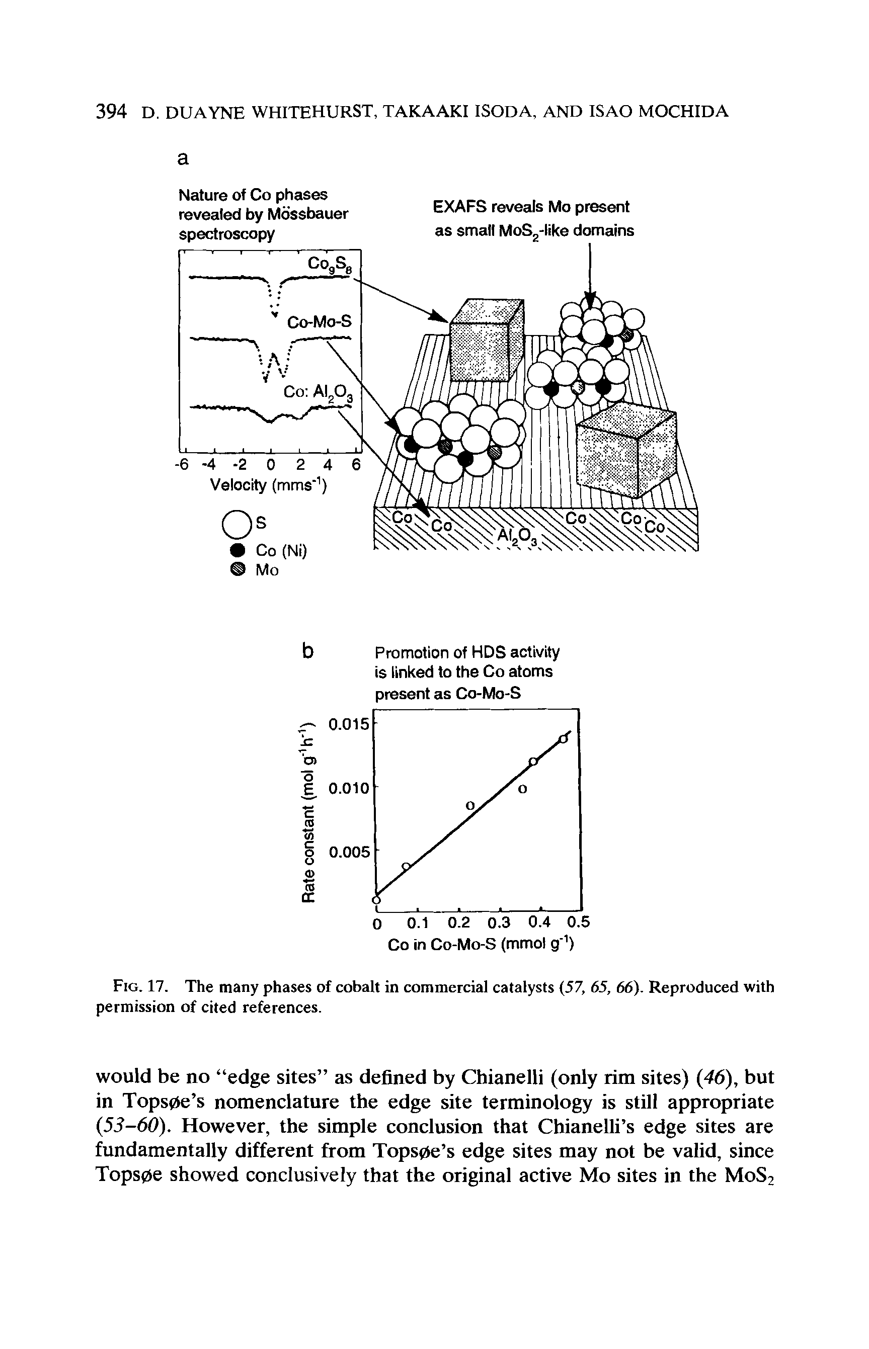Fig. 17. The many phases of cobalt in commercial catalysts (57, 65, 66). Reproduced with permission of cited references.
