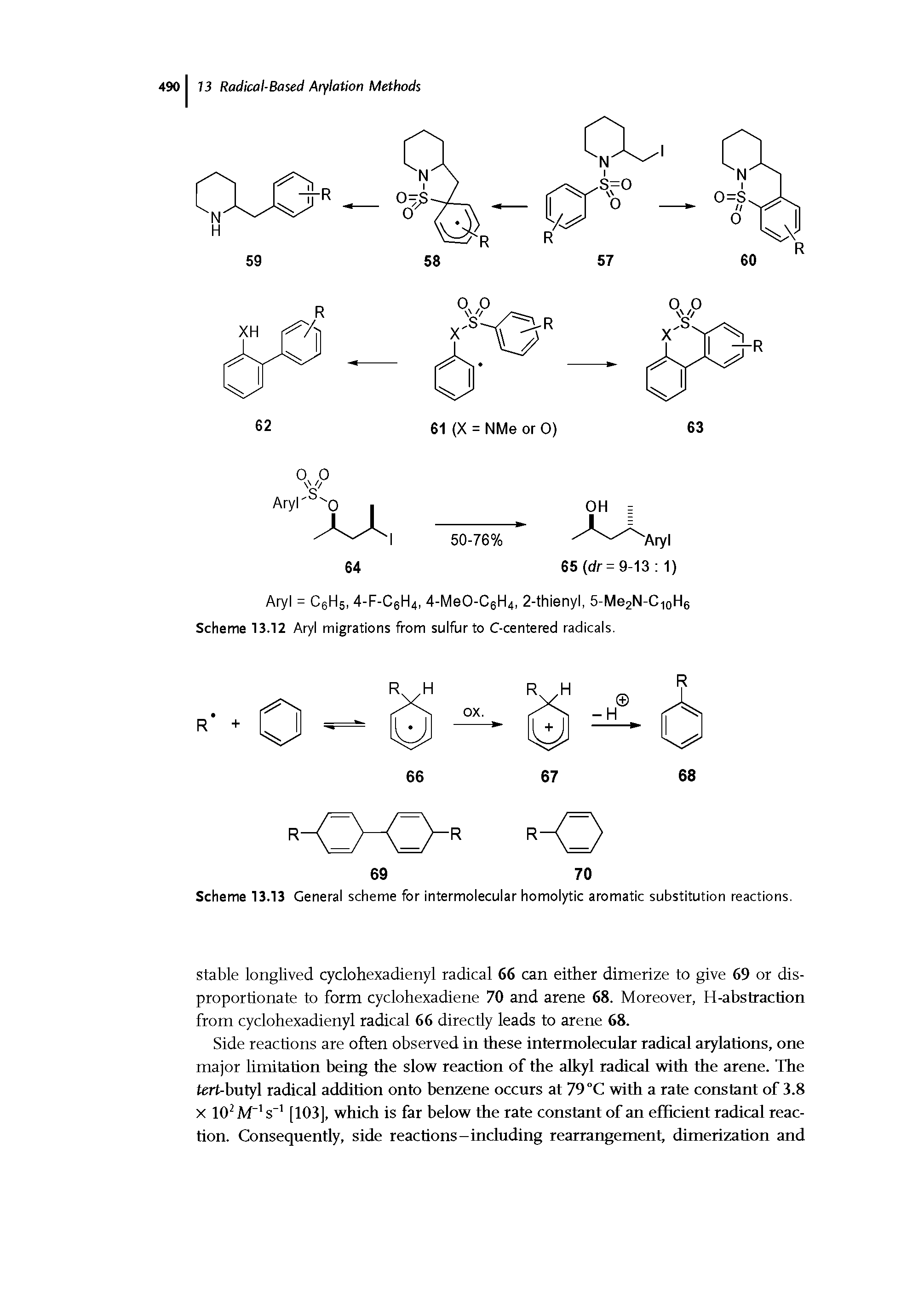 Scheme 13.13 General scheme for intermolecular homolytic aromatic substitution reactions.