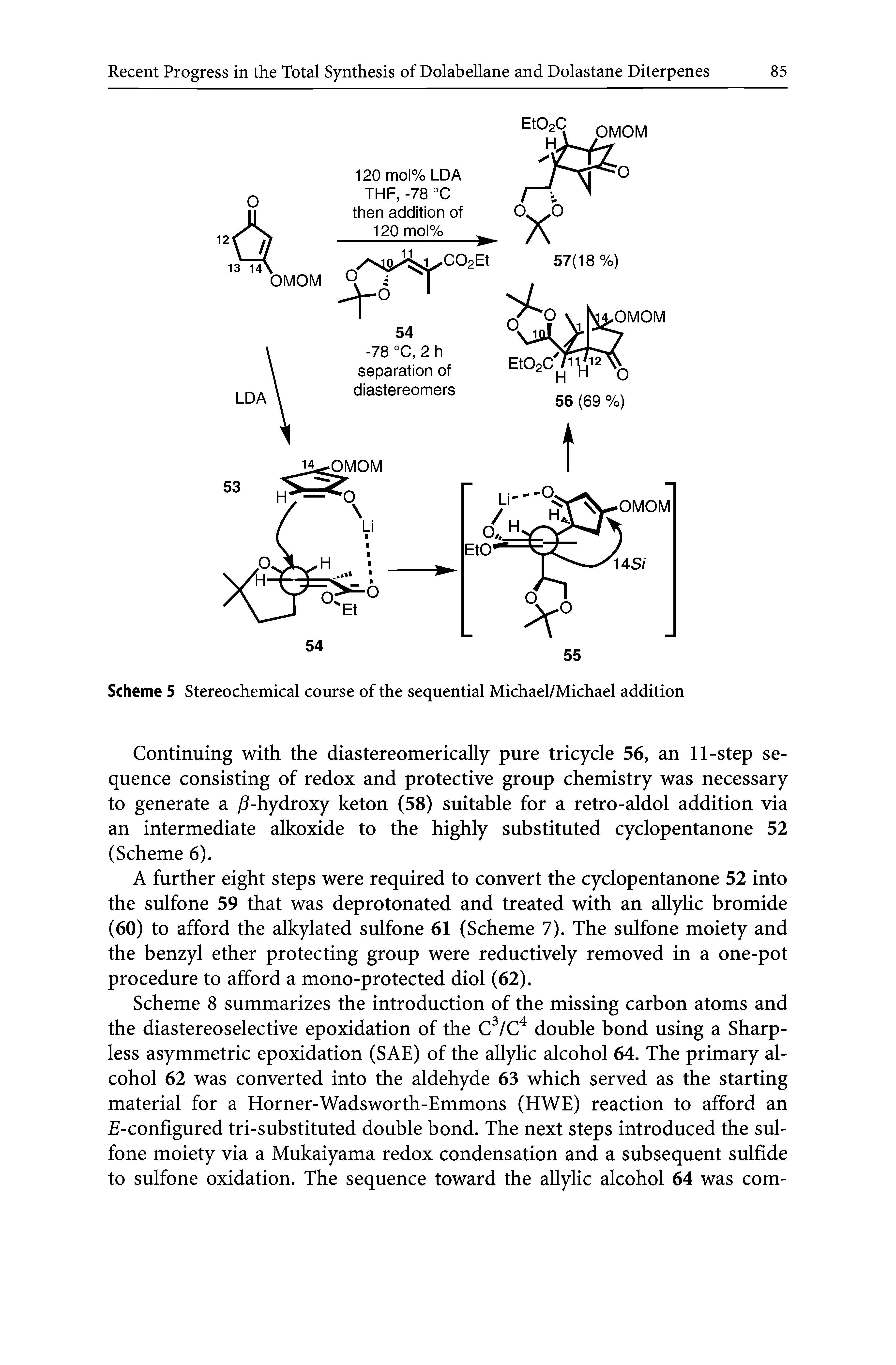 Scheme 5 Stereochemical course of the sequential Michael/Michael addition...