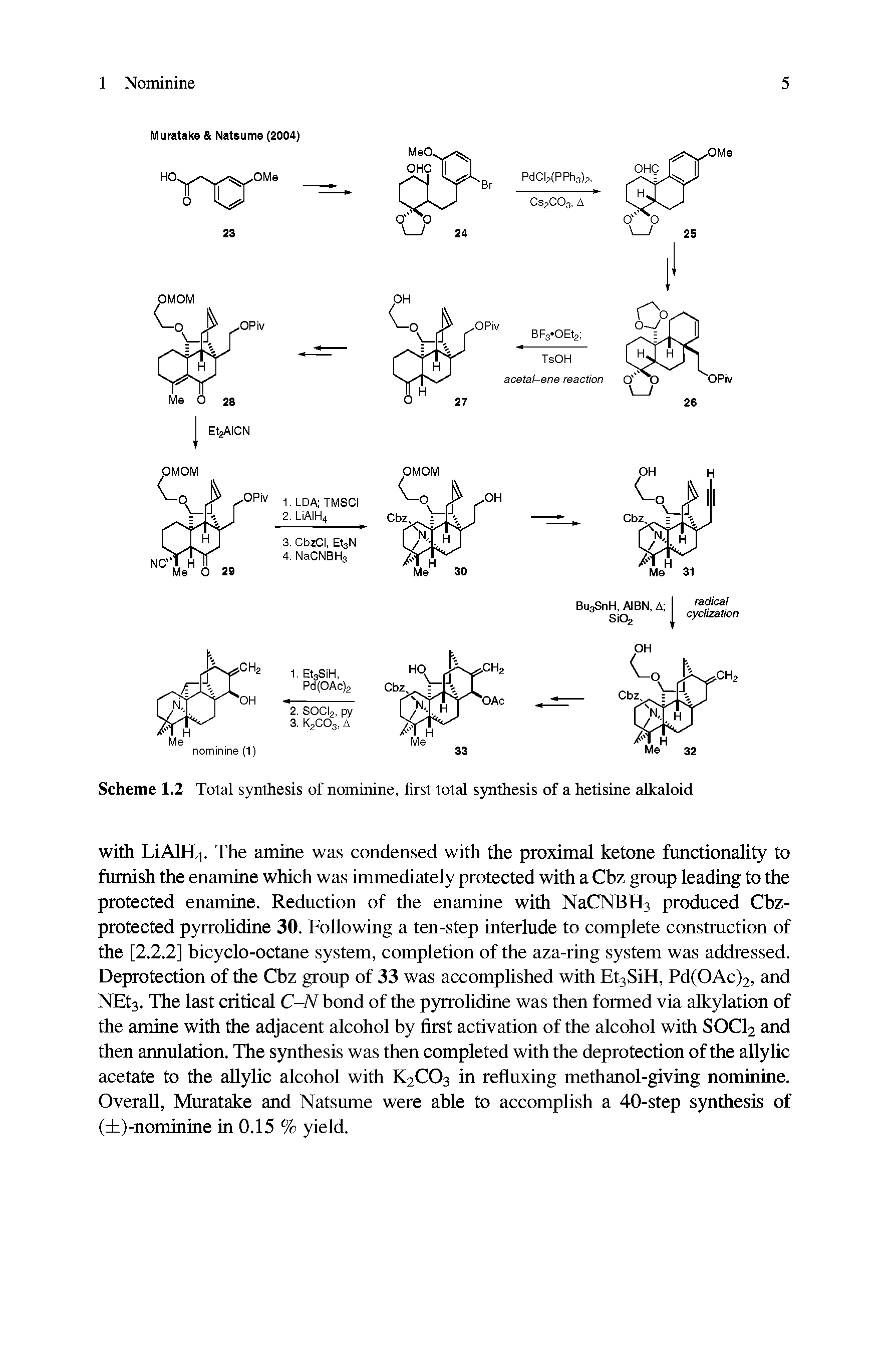 Scheme 1.2 Total synthesis of nominine, first total synthesis of a hetisine alkaloid...