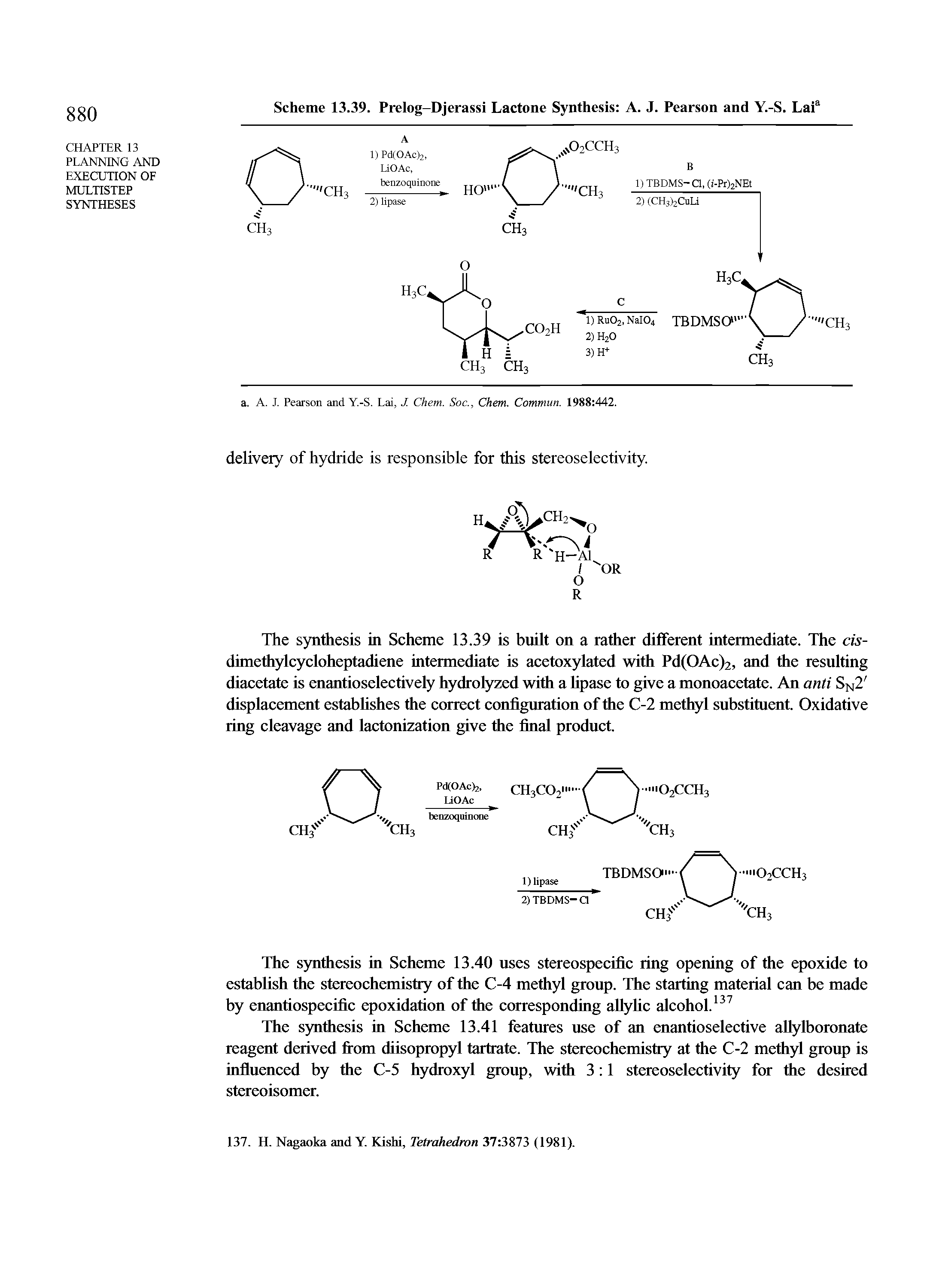 Scheme 13.39. Prelog-Djerassi Lactone Synthesis A. J. Pearson and Y.-S. Lai ...
