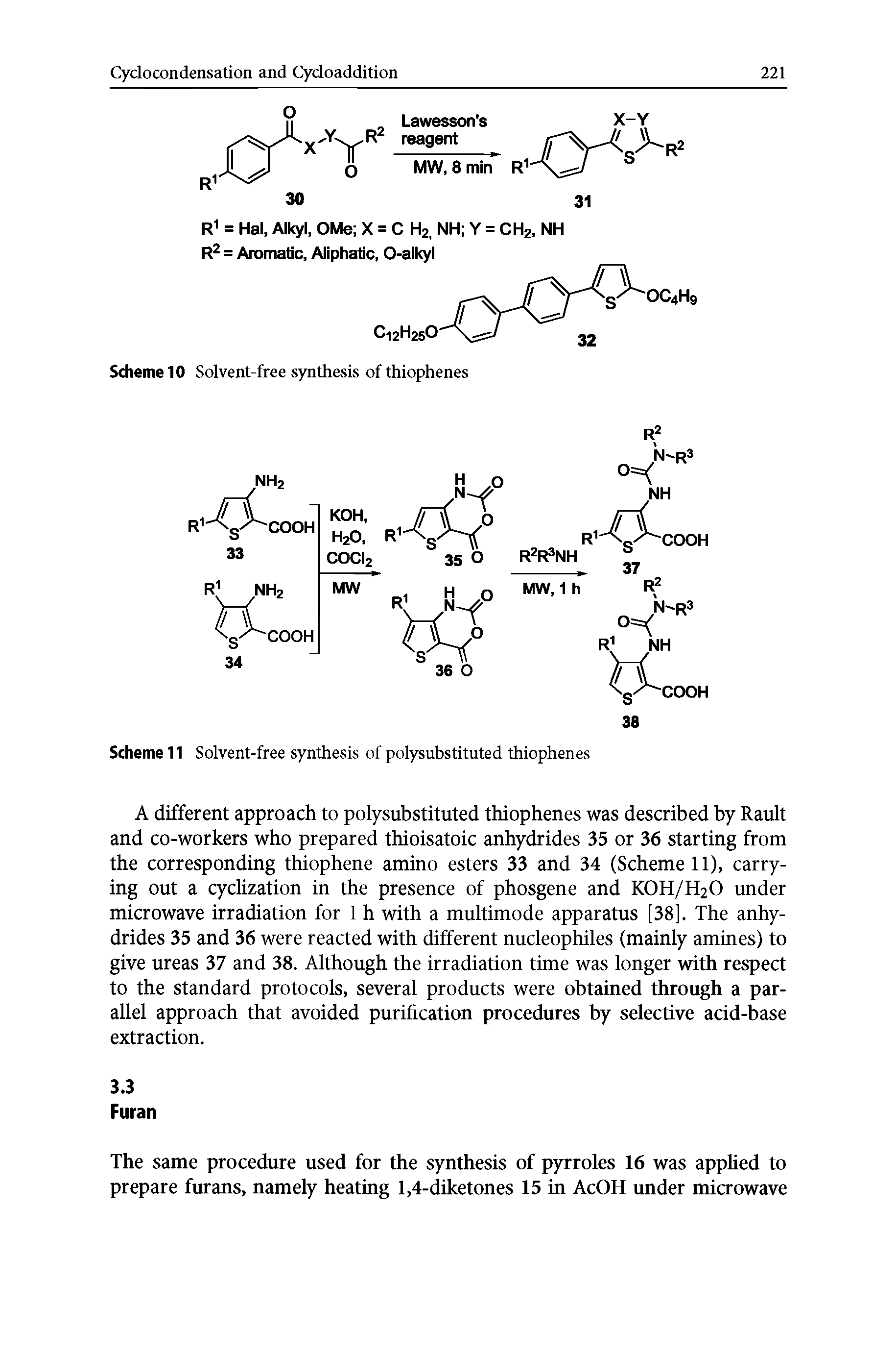 Scheme 11 Solvent-free synthesis of polysubstituted thiophenes...