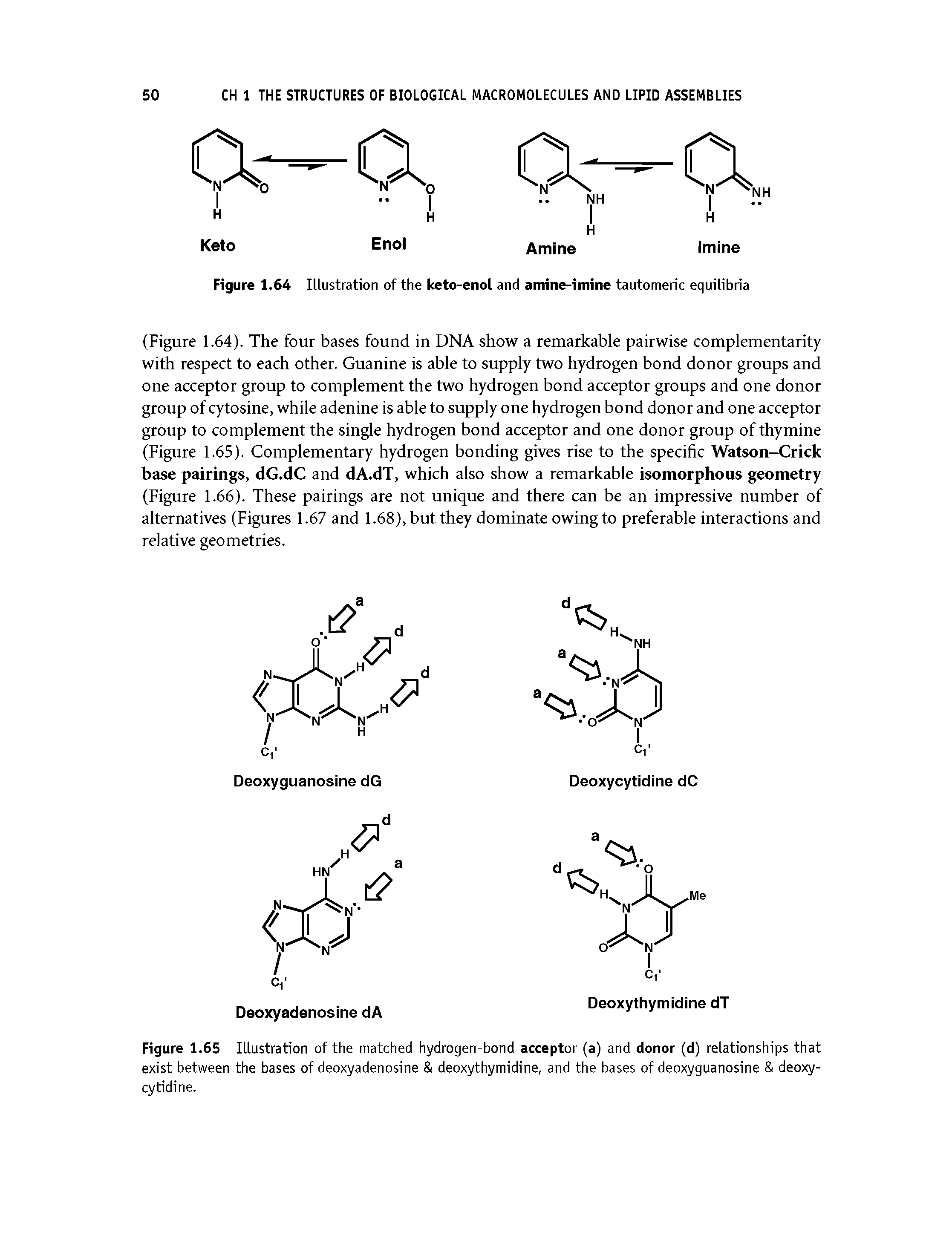 Figure 1.64 Illustration of the keto-enol and amine-imine tautomeric equilibria...