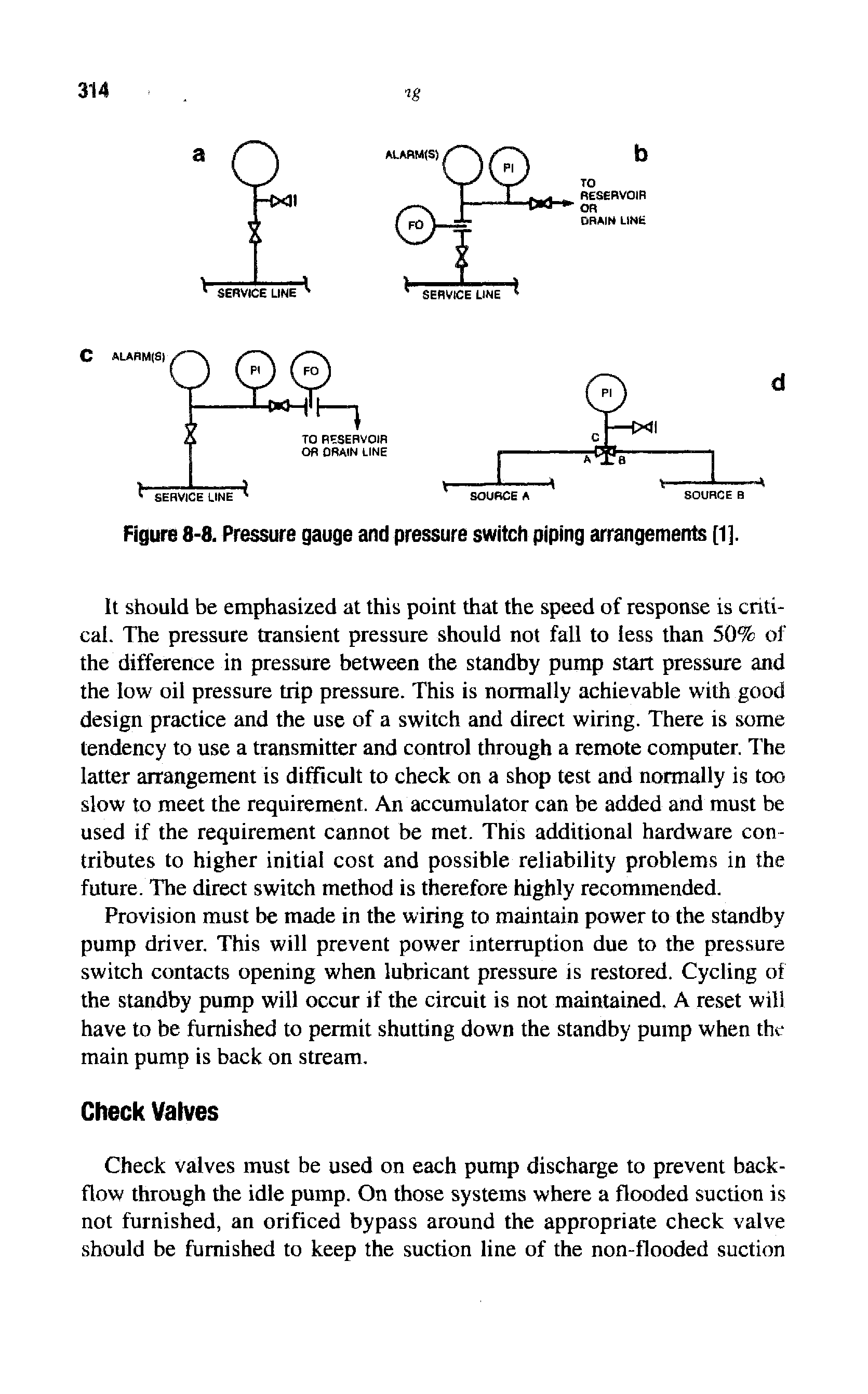 Figure 8-8. Pressure gauge and pressure switch piping arrangements [1],...