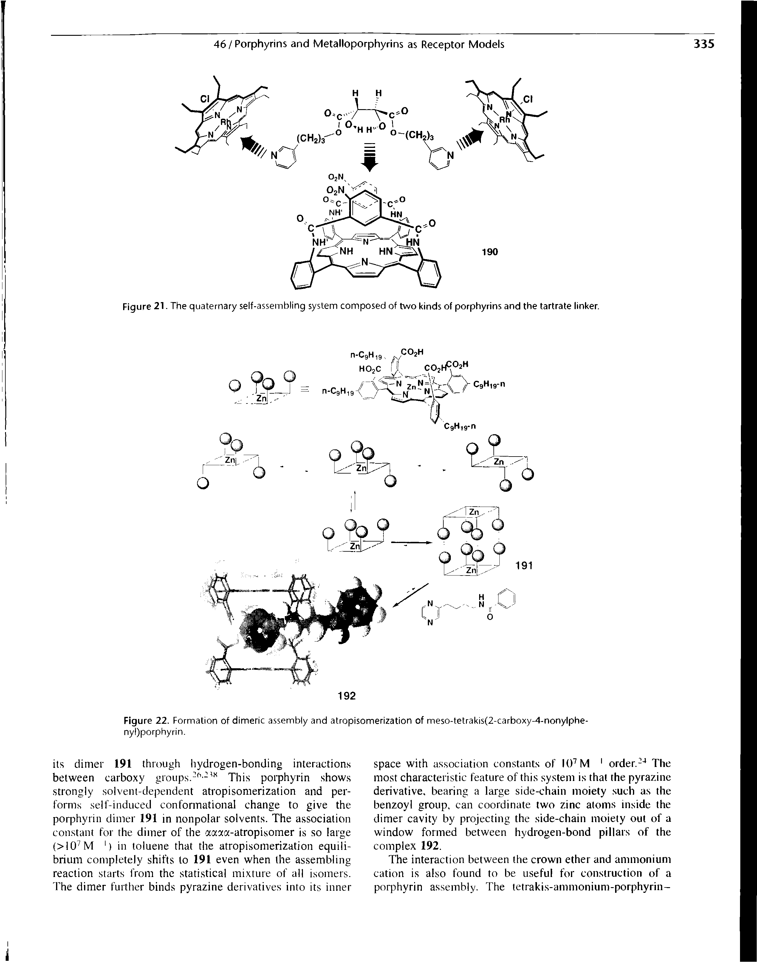 Figure 21. The quaternary self-assembling system composed of two kinds of porphyrins and the tartrate linker.