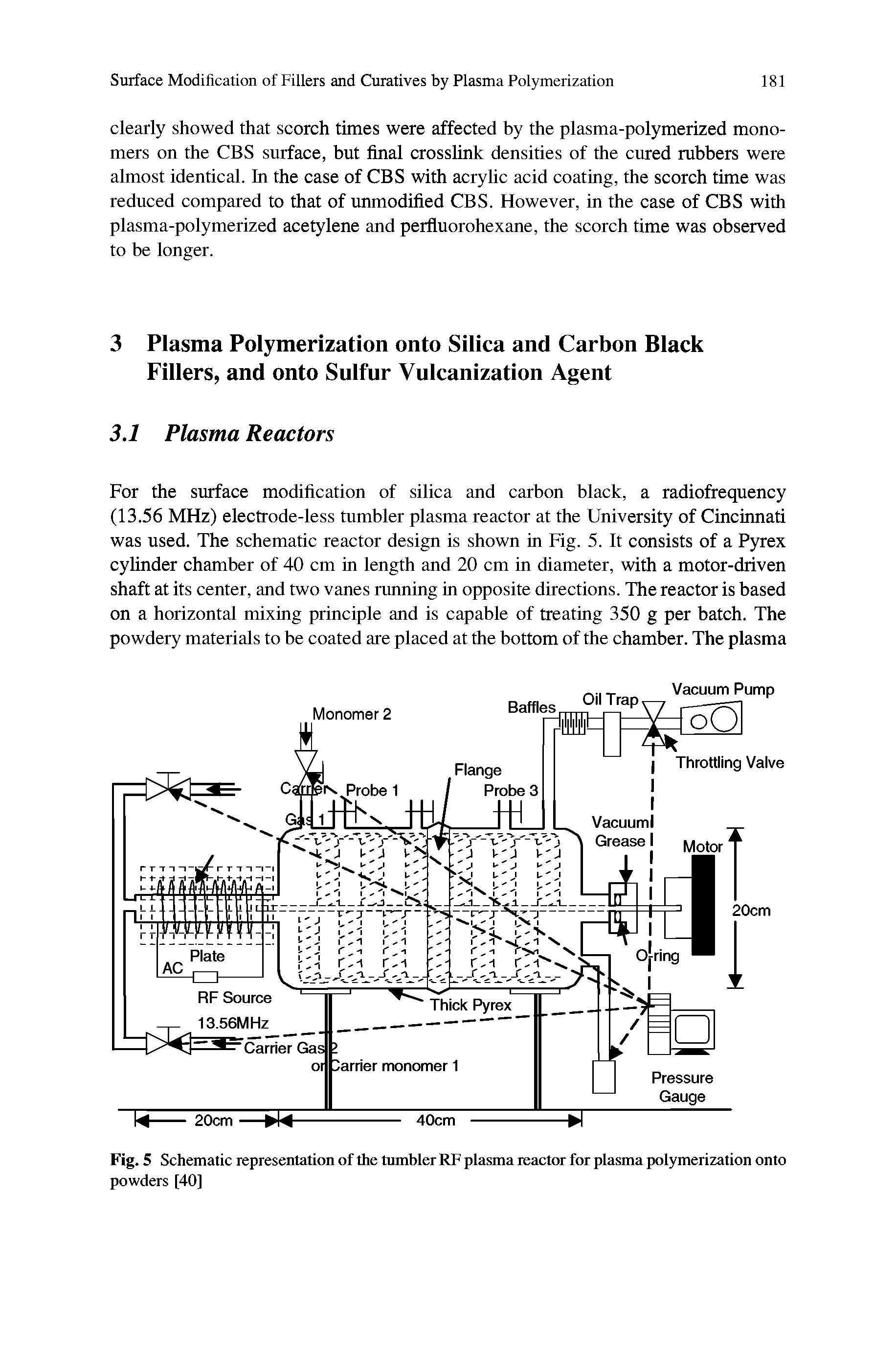 Fig. 5 Schematic representation of the tumbler RF plasma reactor for plasma polymerization onto...