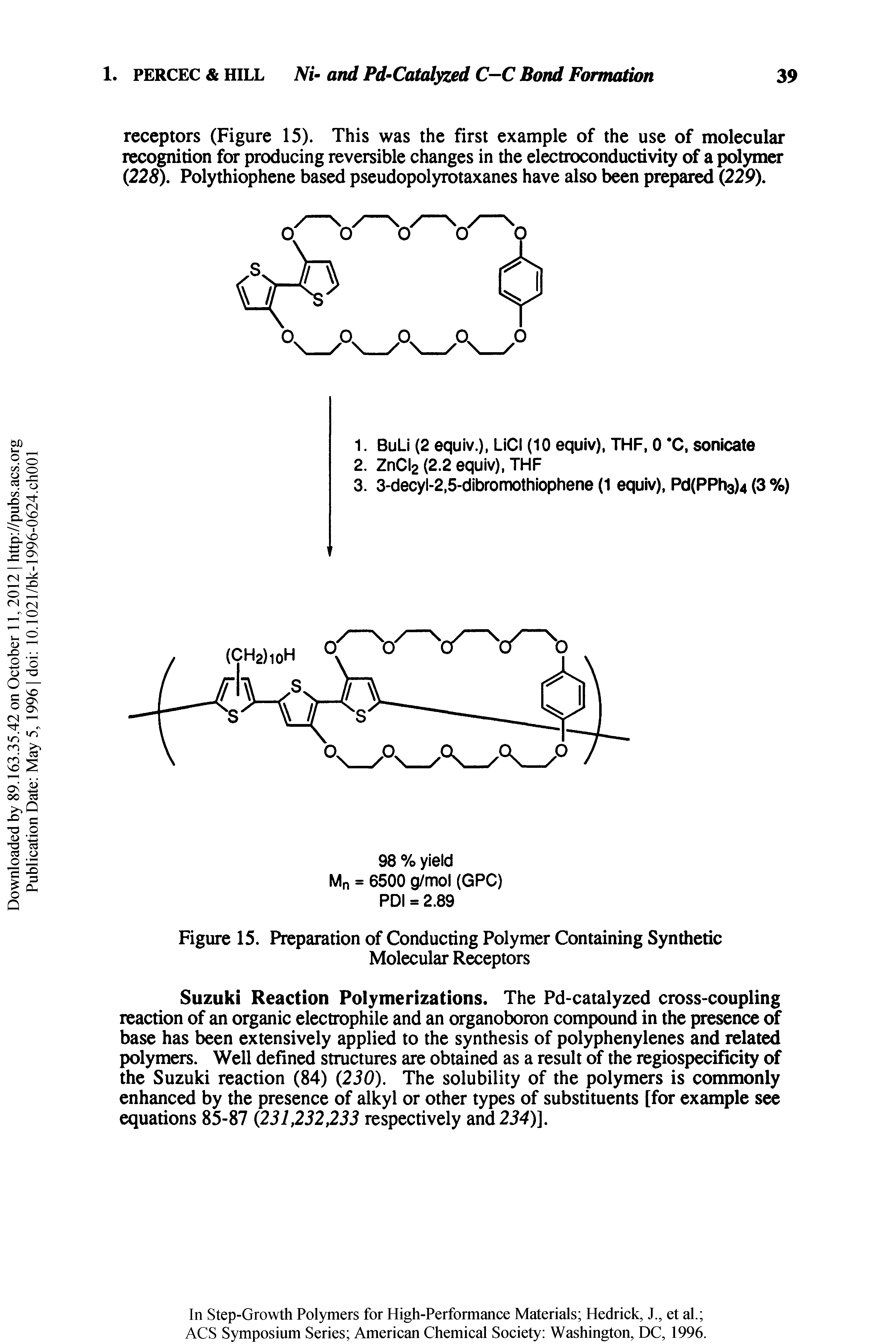 Figure 15. Preparation of Conducting Polymer Containing Synthetic Molecular Receptors...