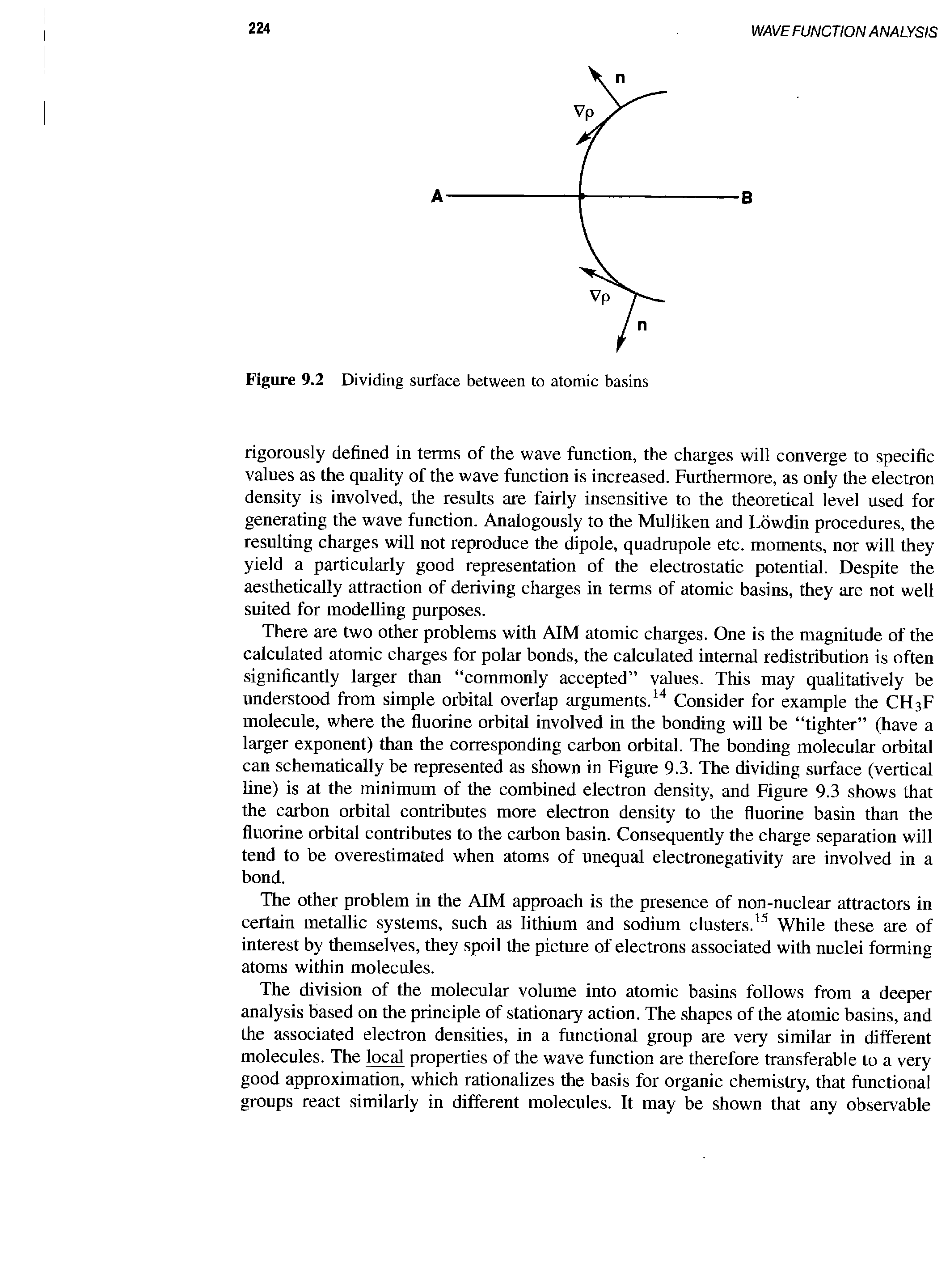 Figure 9.2 Dividing surface between to atomic basins...