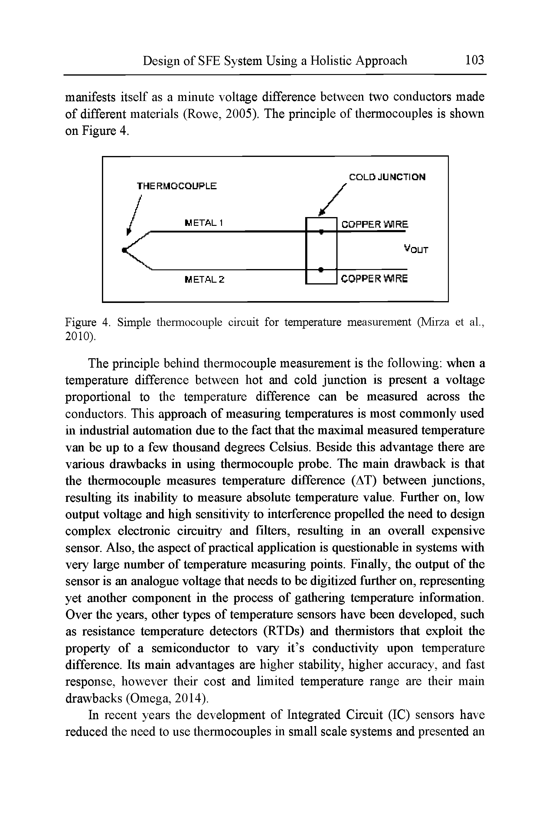 Figure 4. Simple thermocouple circuit for temperature measurement (Miiza et al., 2010).