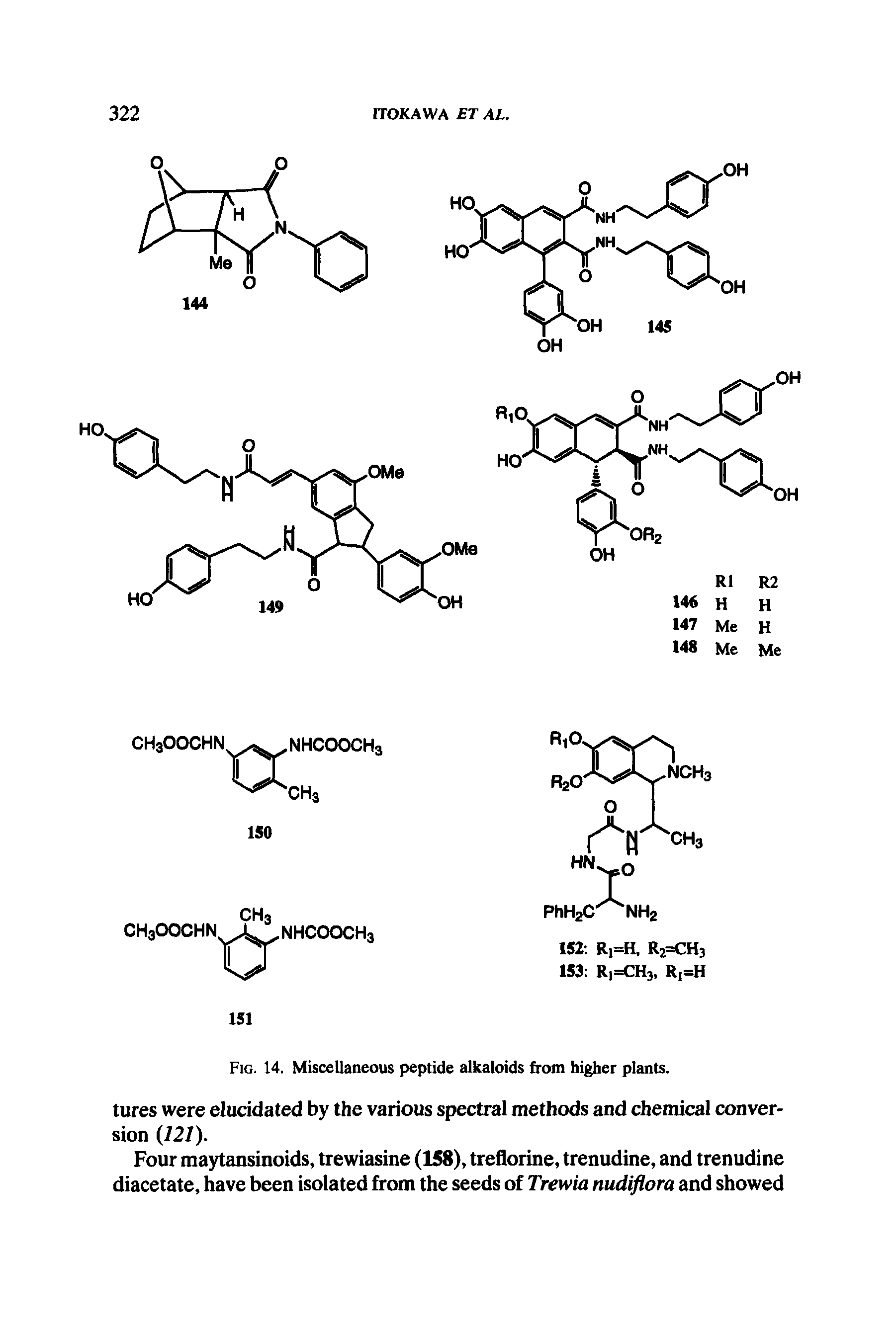 Fig. 14. Miscellaneous peptide alkaloids from higher plants.
