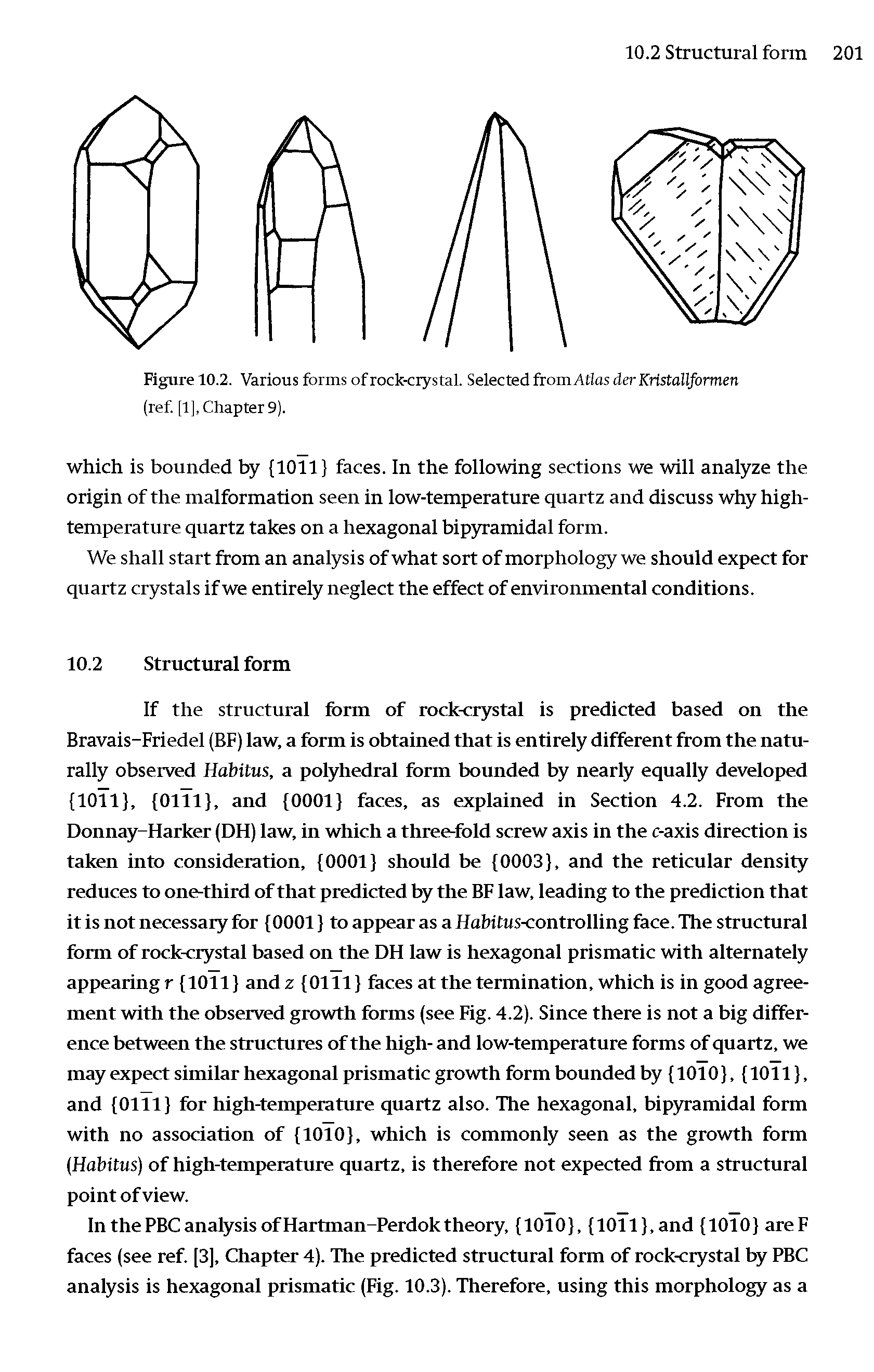 Figure 10.2. Various forms of rock-crystal. Selected from Atlas der Kristallformen (ref. [1], Chapter 9).