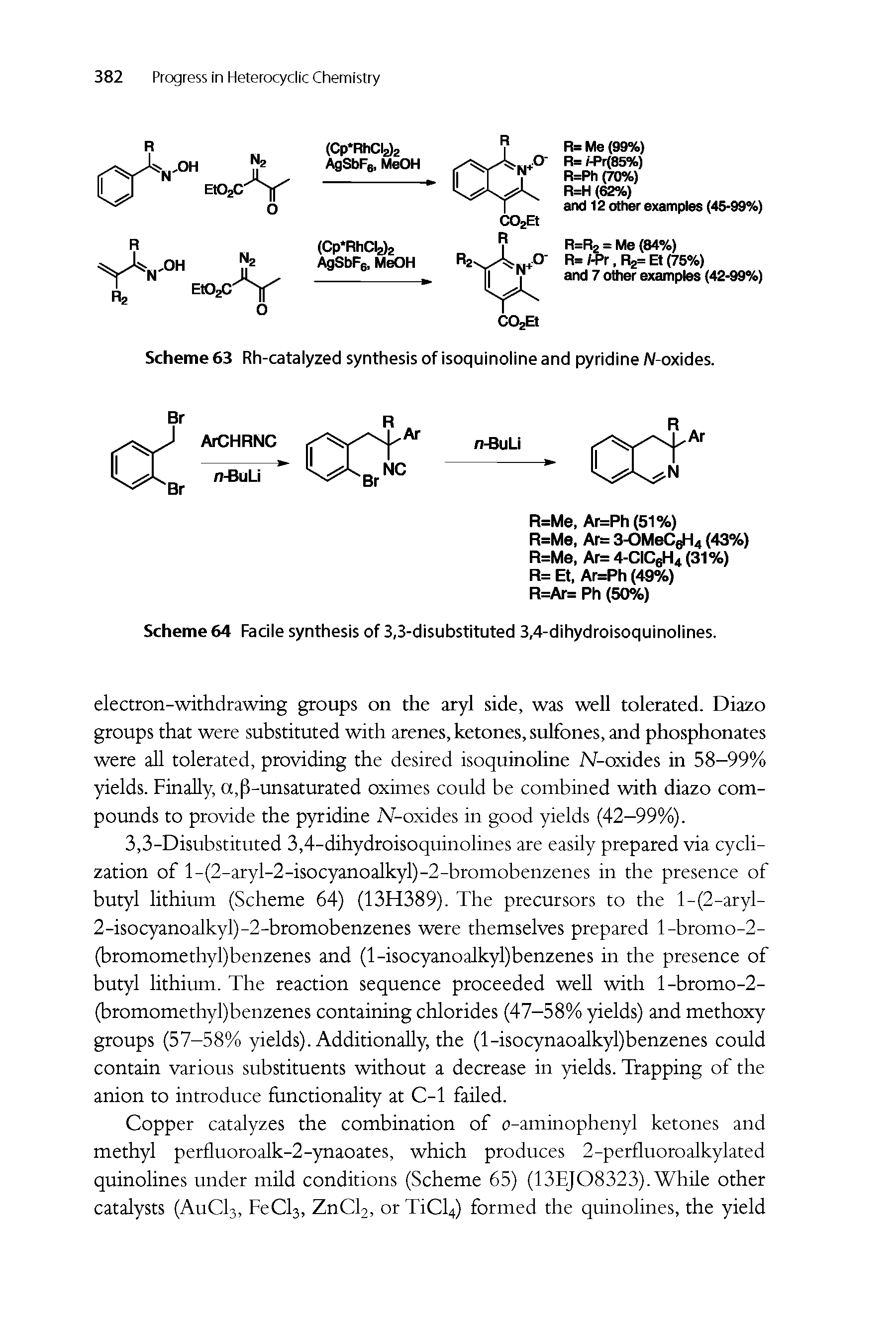 Scheme 63 Rh-catalyzed synthesis of isoquinoline and pyridine W-oxides.