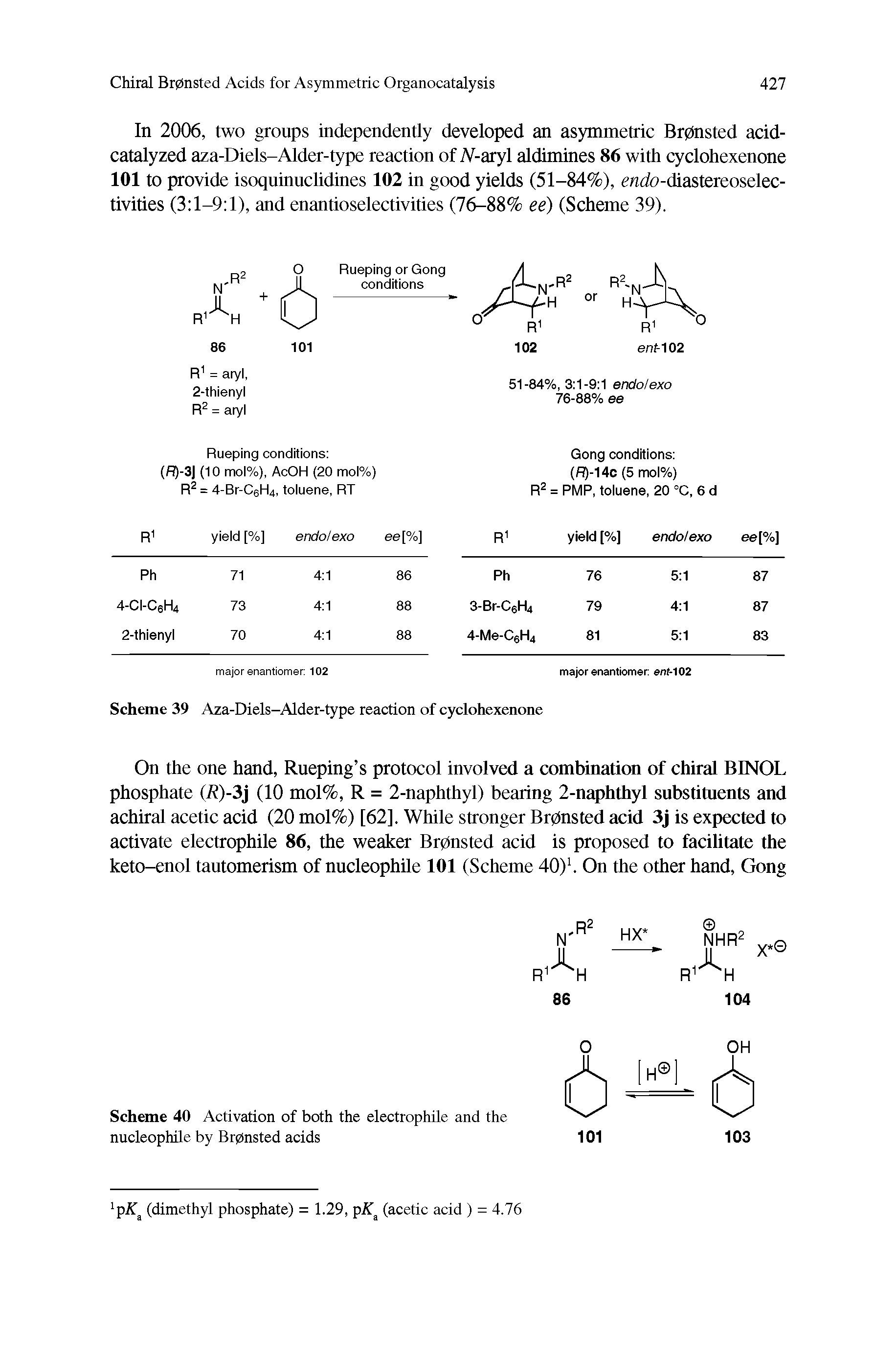 Scheme 39 Aza-Diels-Alder-type reaction of cyclohexenone...
