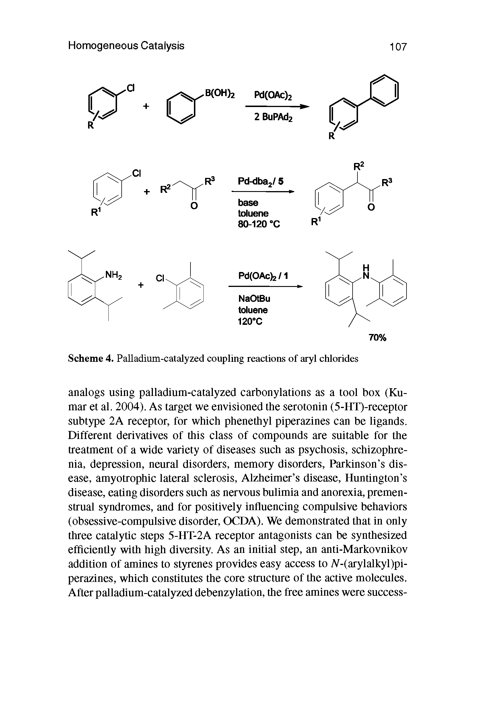 Scheme 4. Palladium-catalyzed coupling reactions of aryl chlorides...