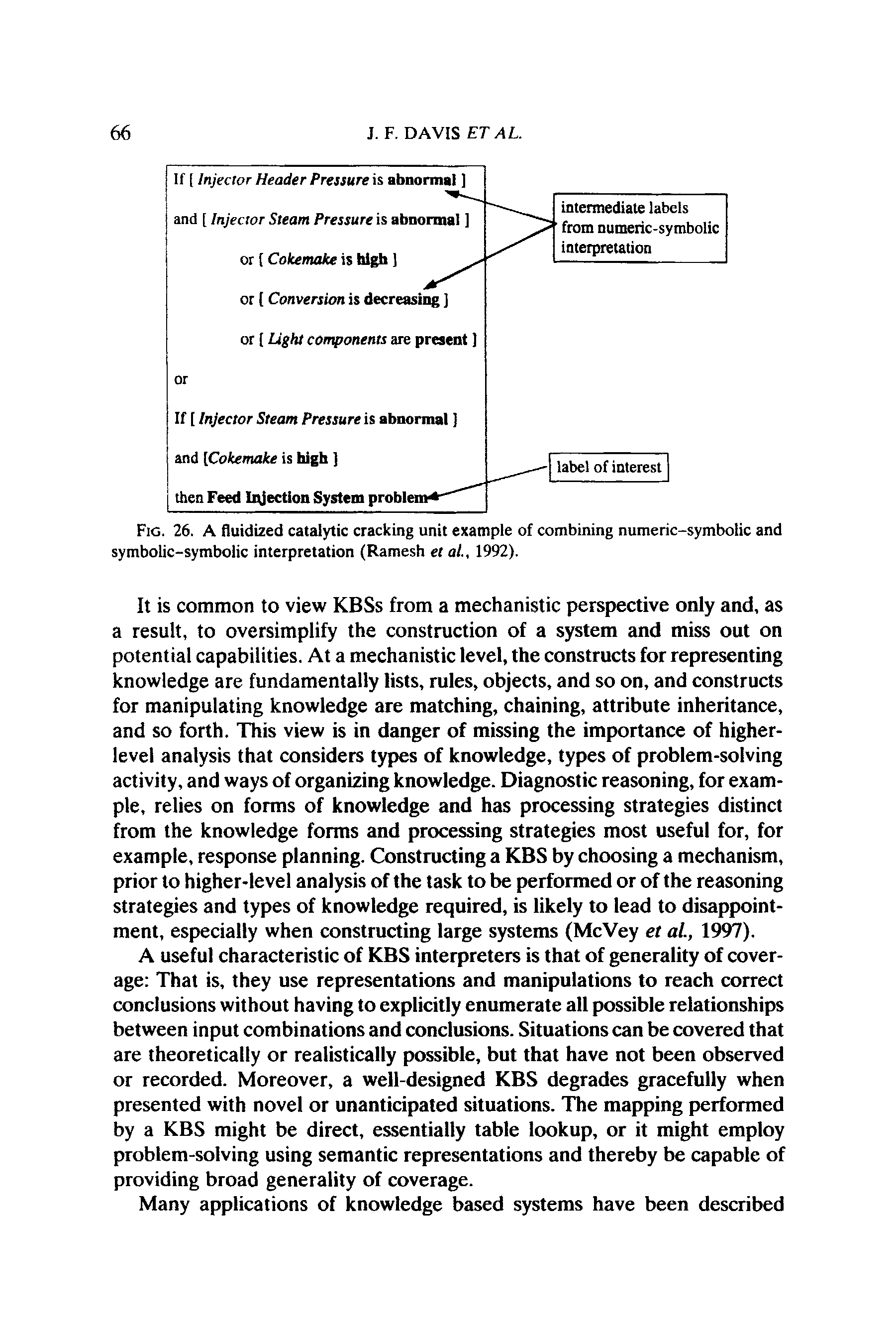 Fig. 26. A fluidized catalytic cracking unit example of combining numeric-symbolic and symbolic-symbolic interpretation (Ramesh et at., 1992).