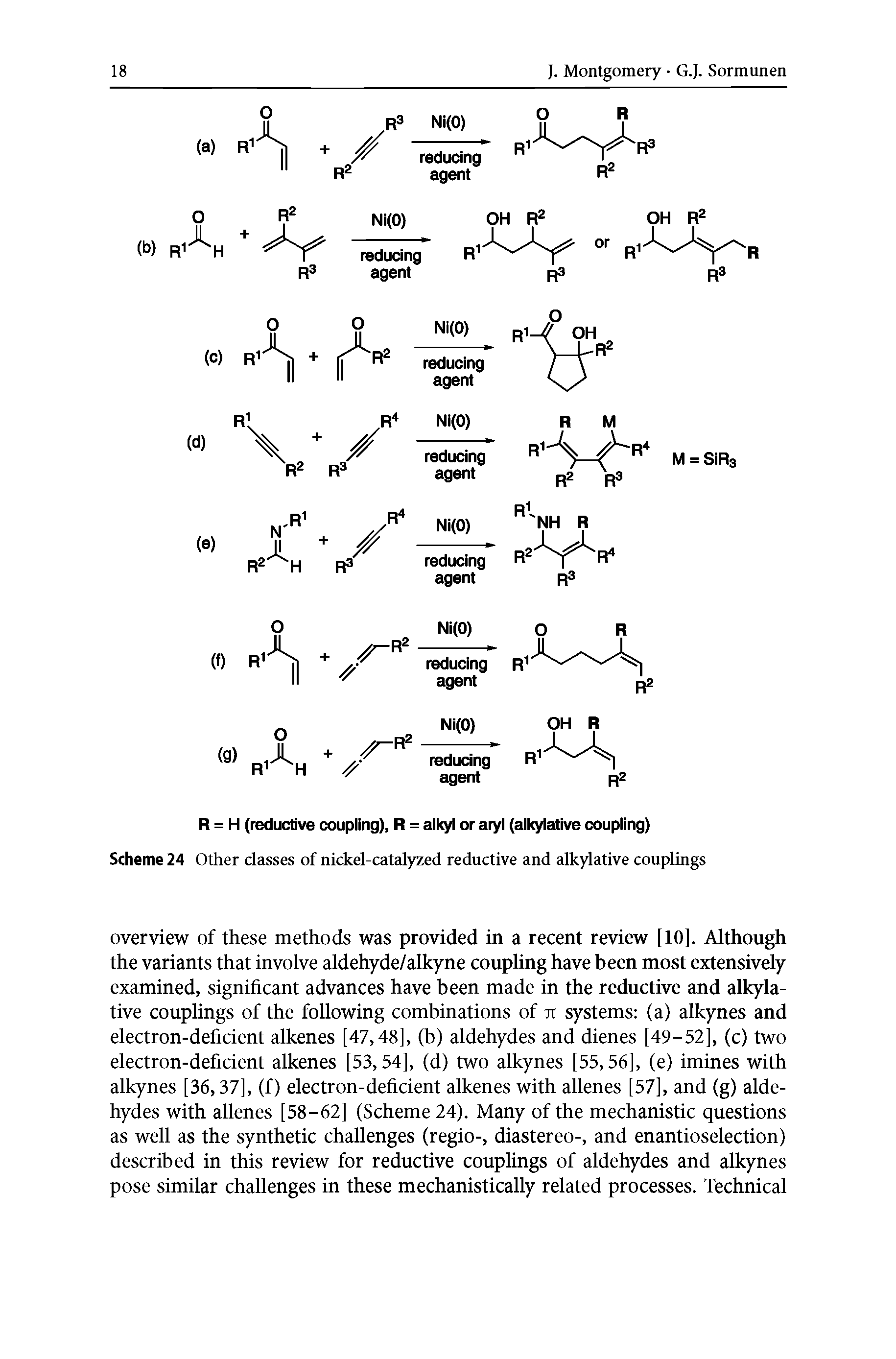 Scheme 24 Other classes of nickel-catalyzed reductive and alkylative couplings...