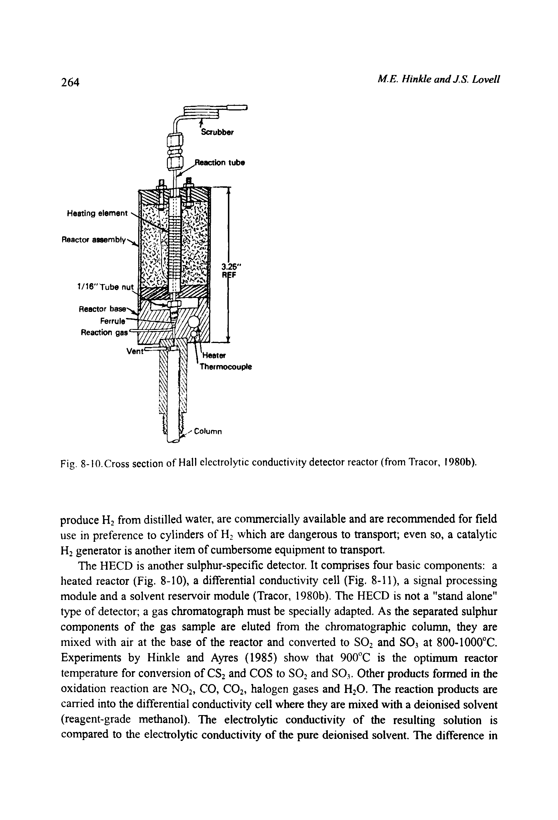 Fig. 8-10. Cross section of Hall electrolytic conductivity detector reactor (from Tracor, 1980b).