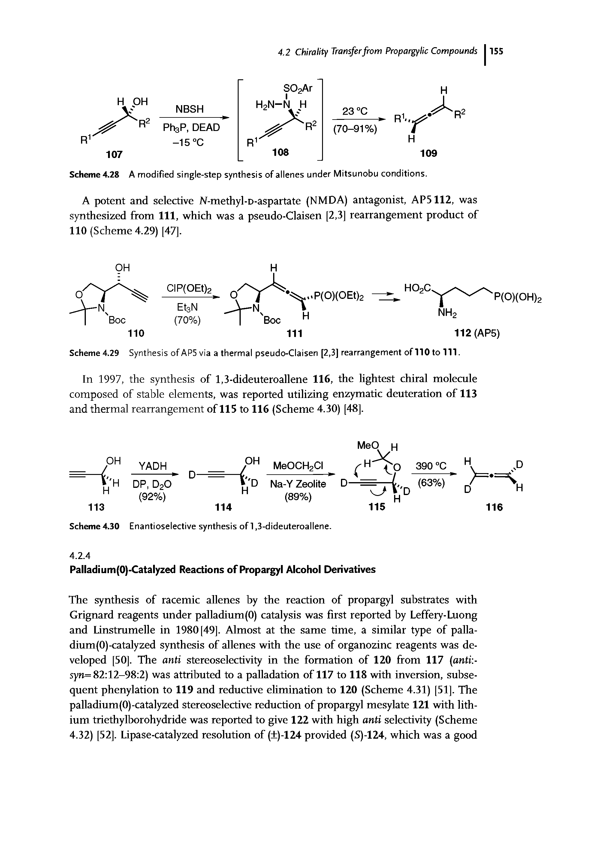 Scheme 4.28 A modified single-step synthesis of allenes under Mitsunobu conditions.