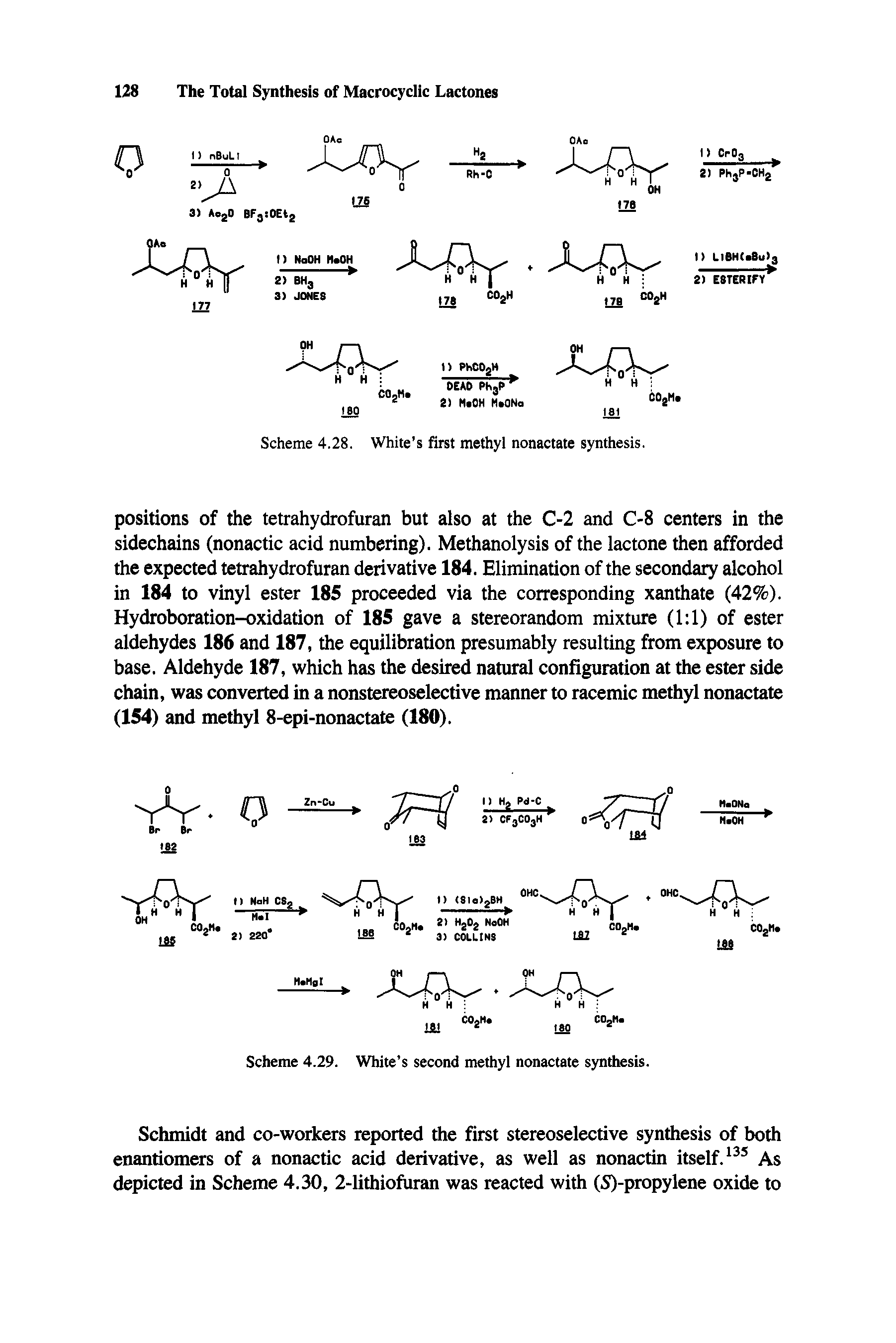 Scheme 4.28. White s first methyl nonactate synthesis.