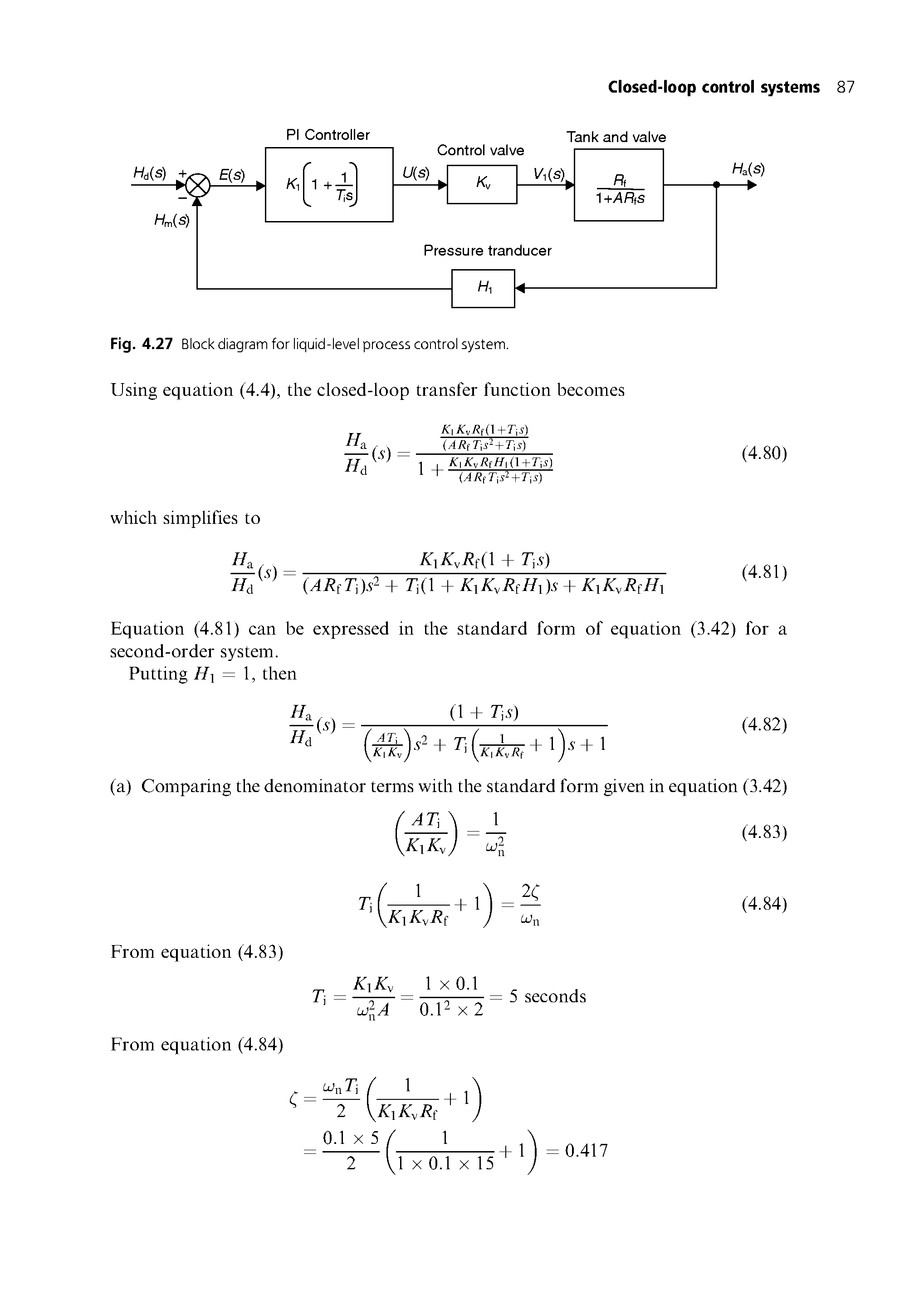 Fig. 4.27 Block diagram for liquid-level process control system.