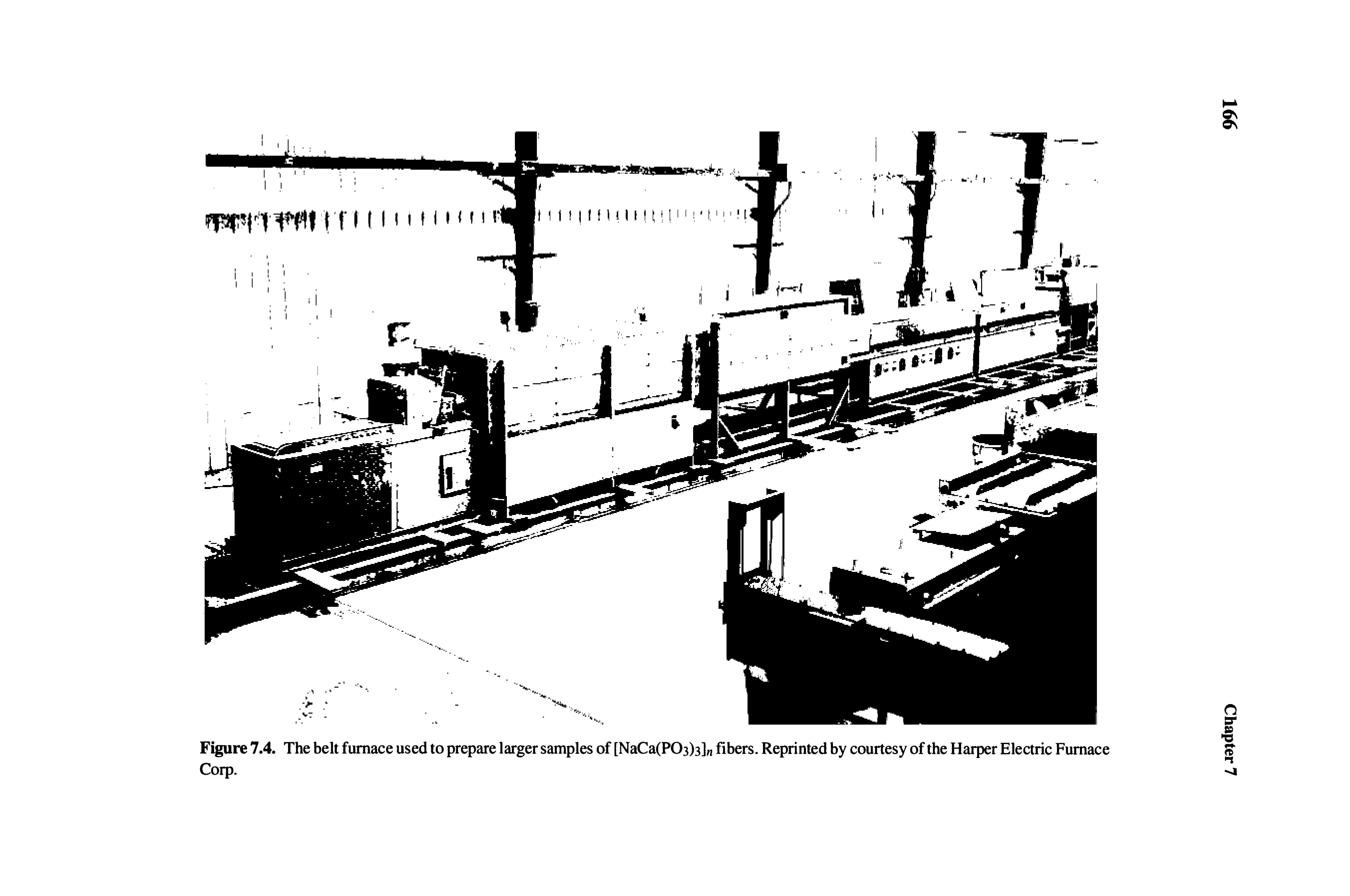 Figure 7.4. The belt furnace used to prepare larger samples of [NaCa(P03)3] fibers. Reprinted by courtesy of the Harper Electric Furnace Corp.
