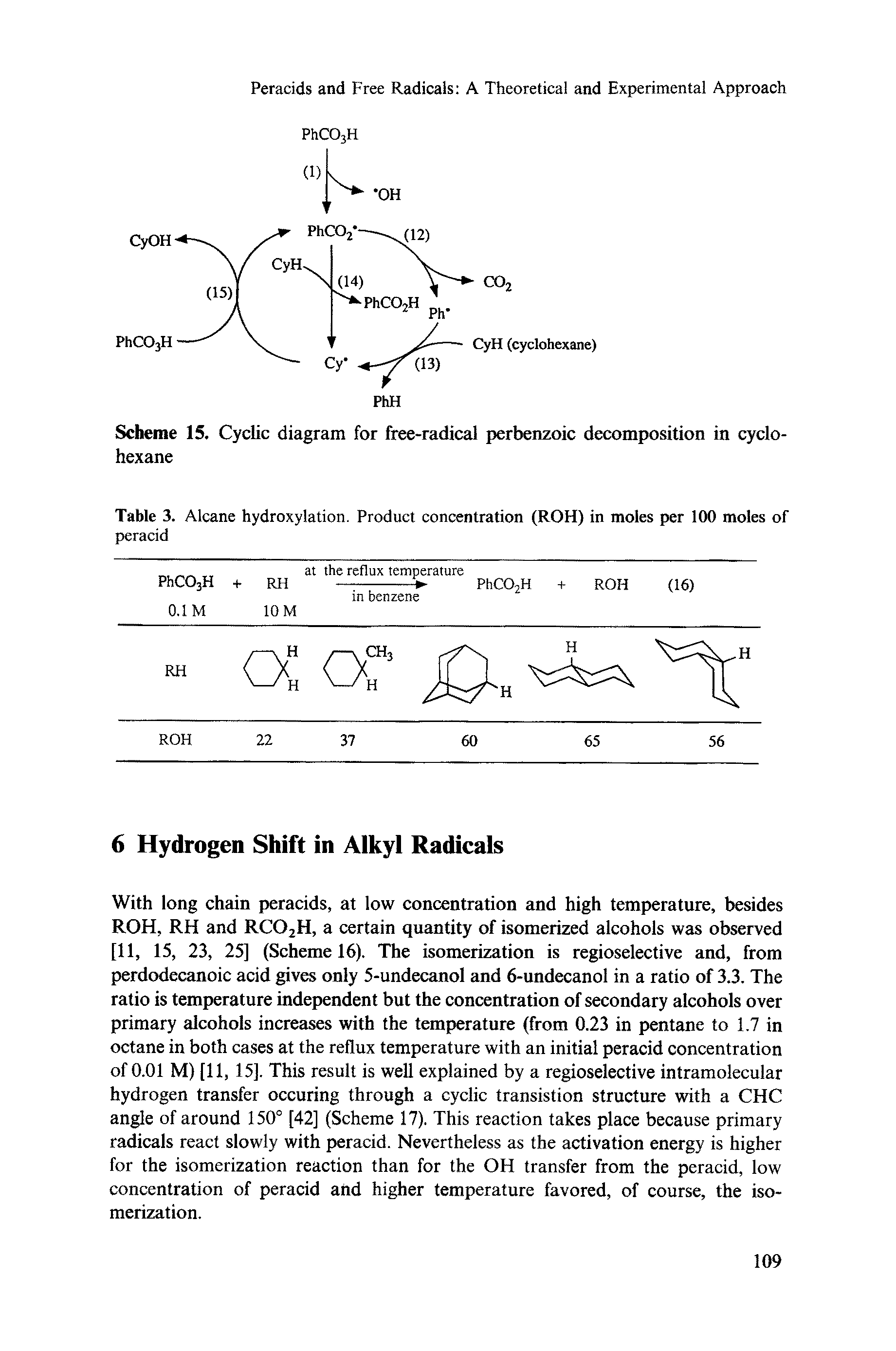 Scheme 15. Cyclic diagram for free-radical perbenzoic decomposition in cyclohexane...