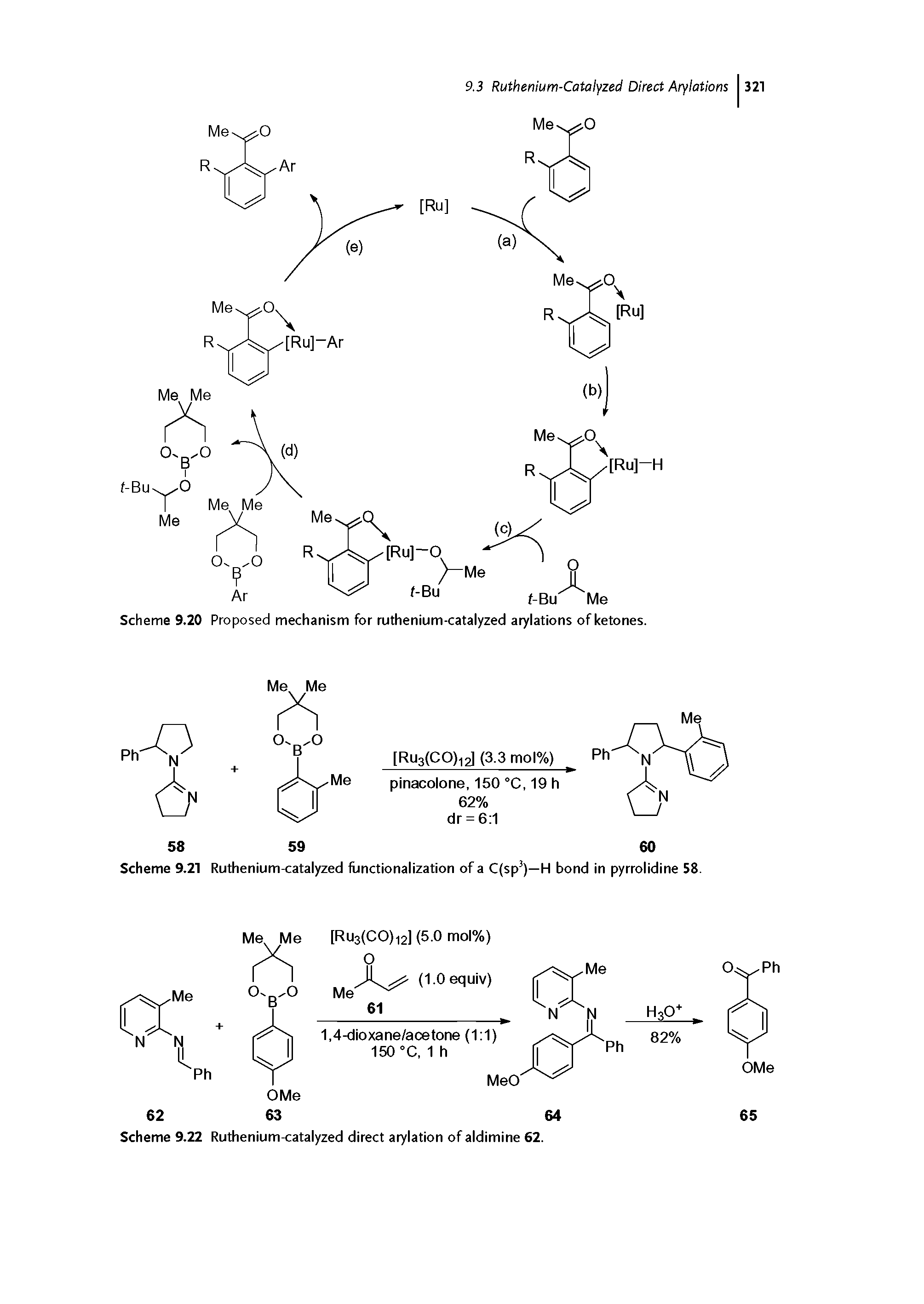 Scheme 9.21 Ruthenium-catalyzed functionalization of a C(sp )—H bond in pyrrolidine 58.