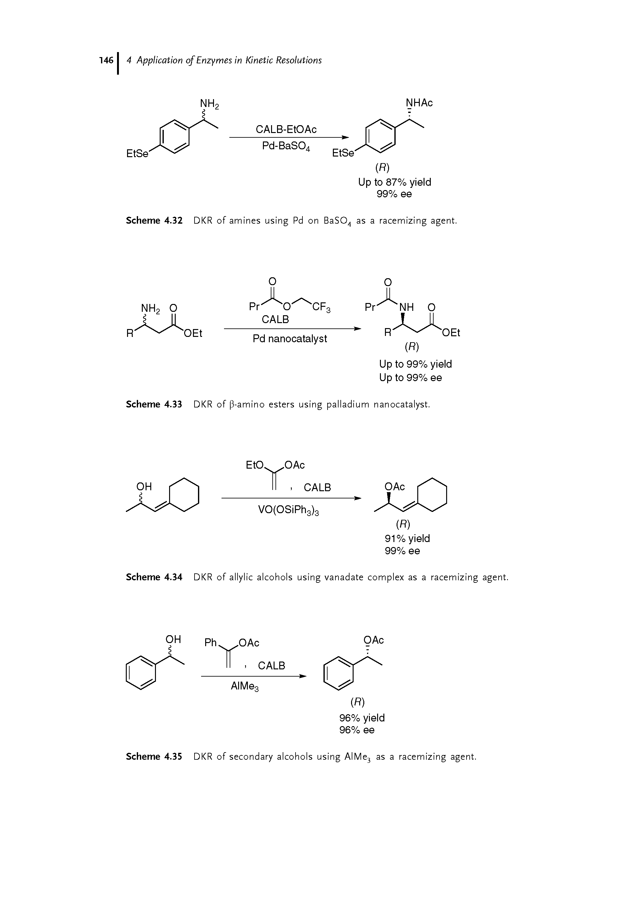 Scheme 4.33 DKR of p-amino esters using palladium nanocatalyst.