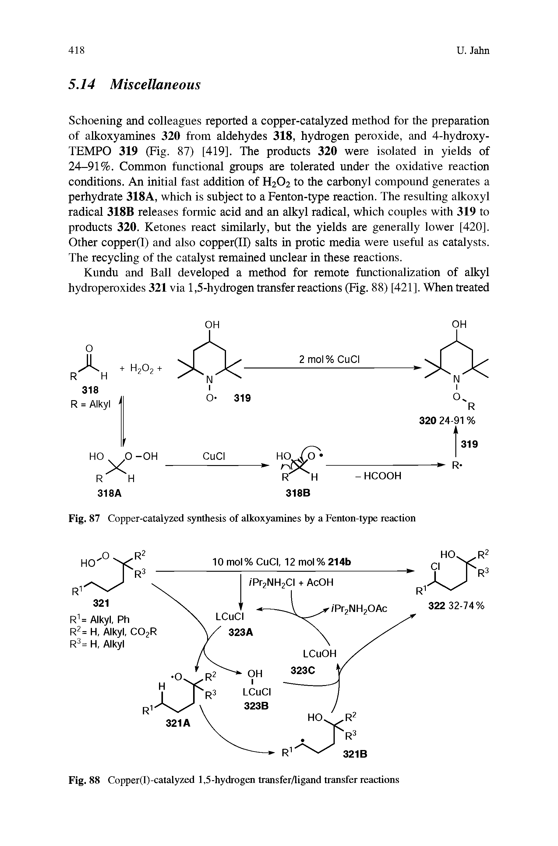 Fig. 87 Copper-catalyzed synthesis of alkoxyamines by a Fenton-type reaction...