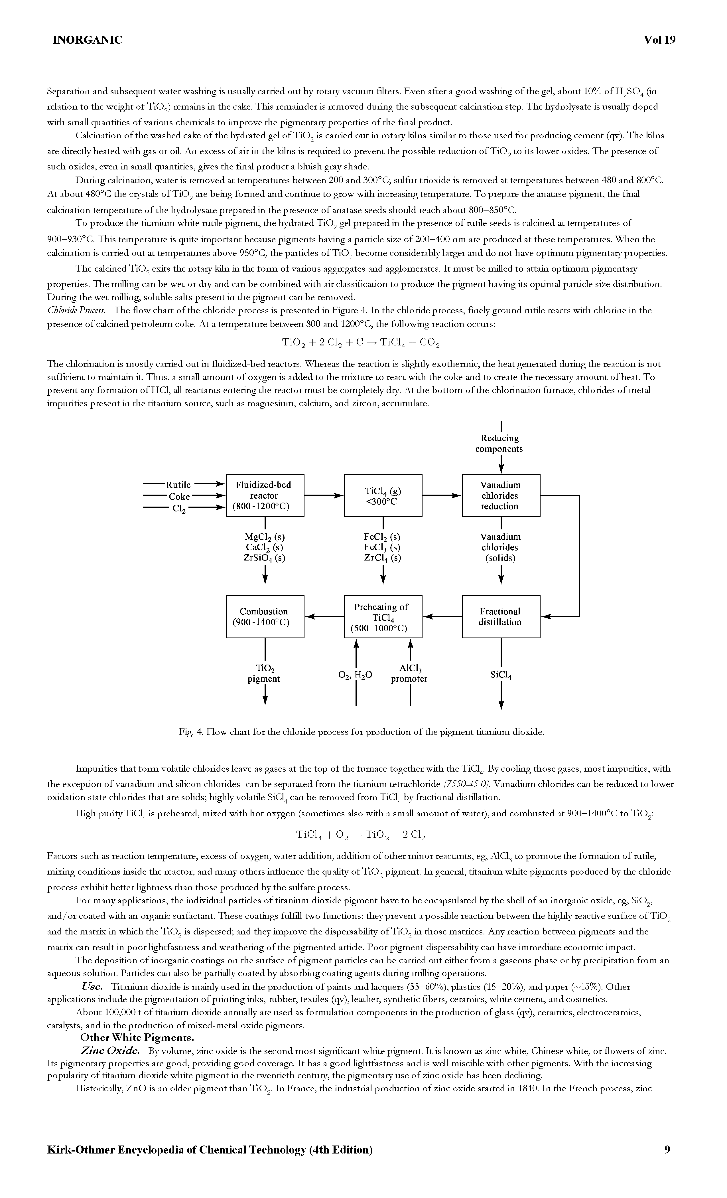 Fig. 4. Flow chart for the chloride process for production of the pigment titanium dioxide.