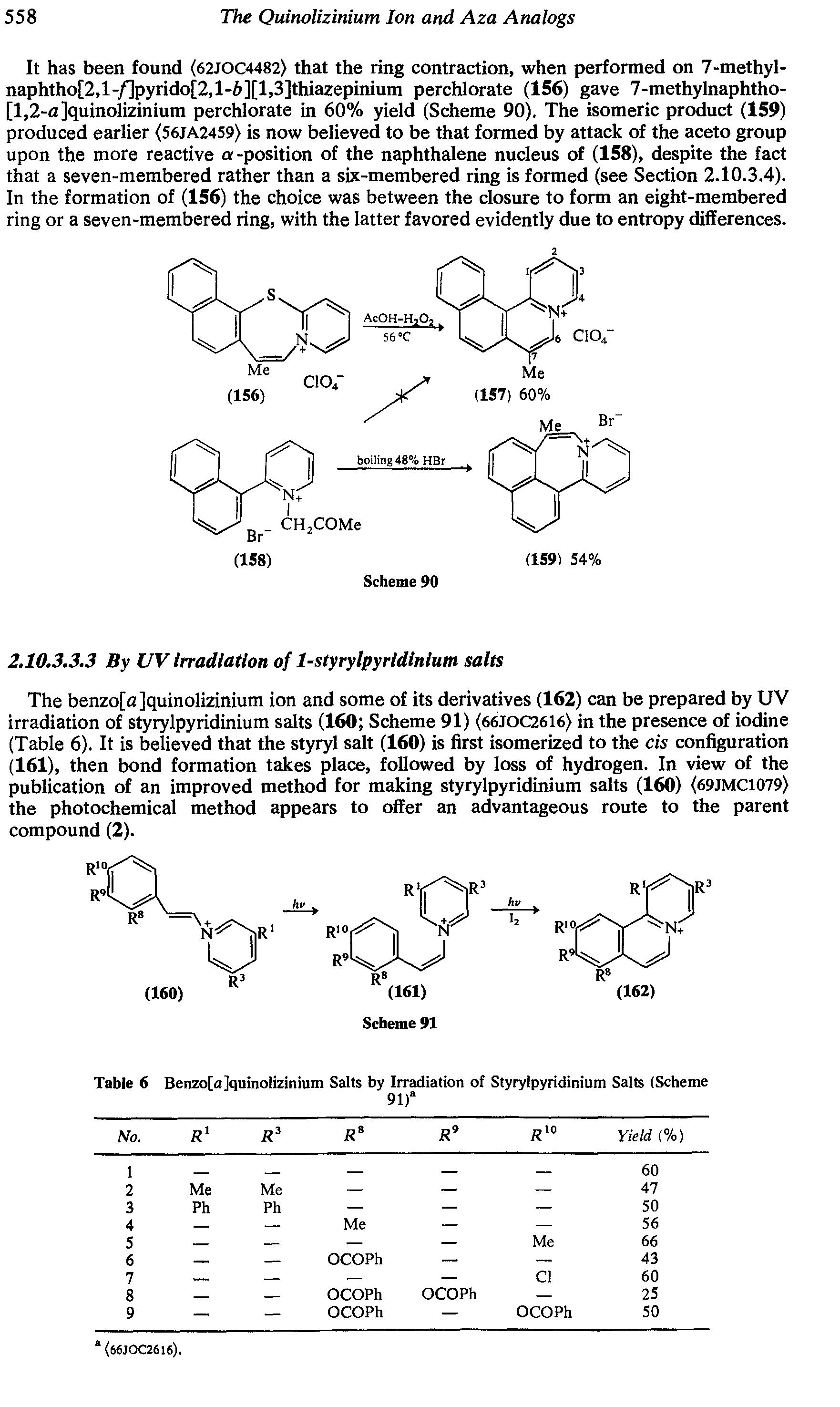 Table 6 Benzo[a]quinolizinium Salts by Irradiation of Styrylpyridinium Salts (Scheme...