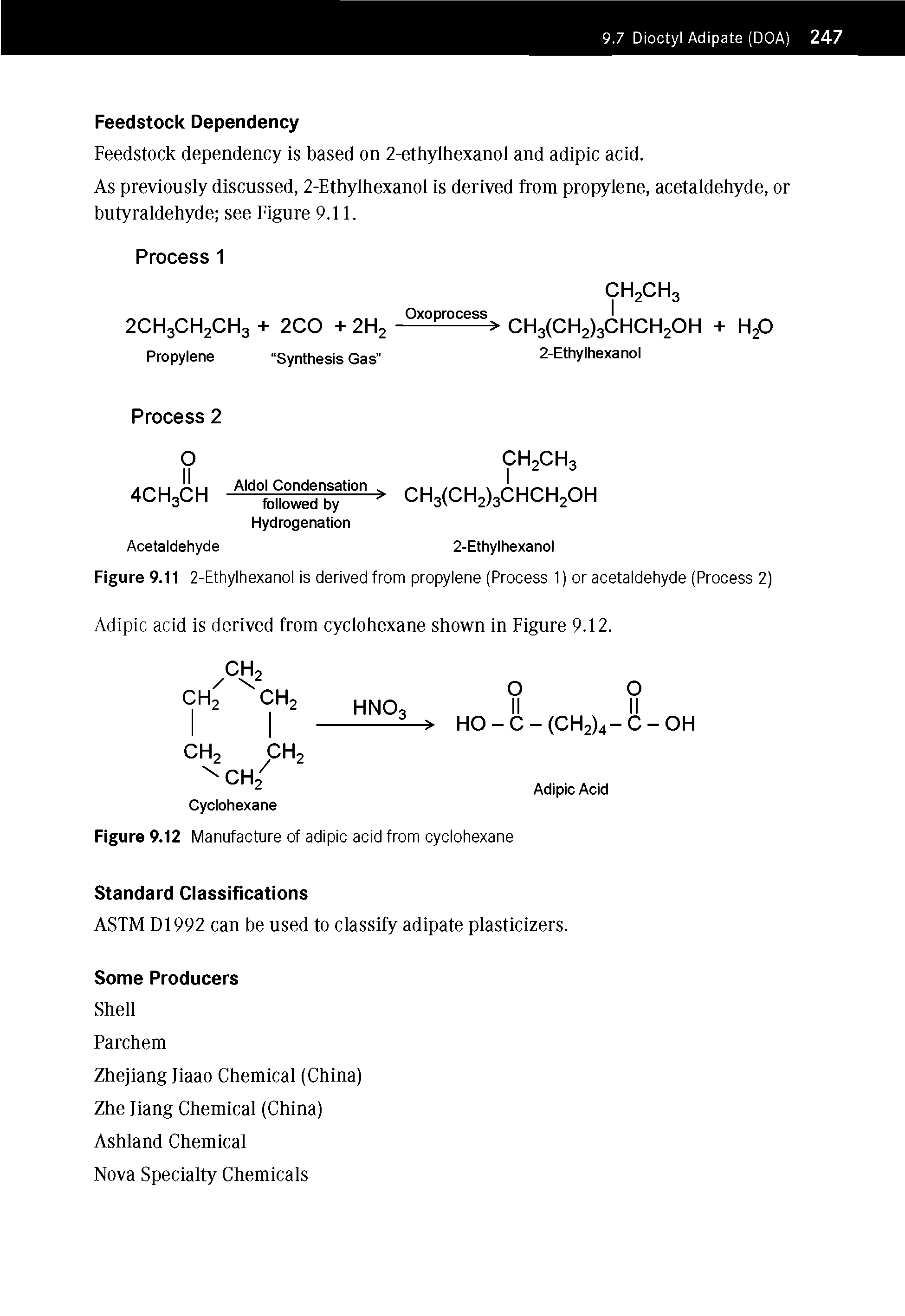 Figure 9.12 Manufacture of adipic acid from cyclohexane...
