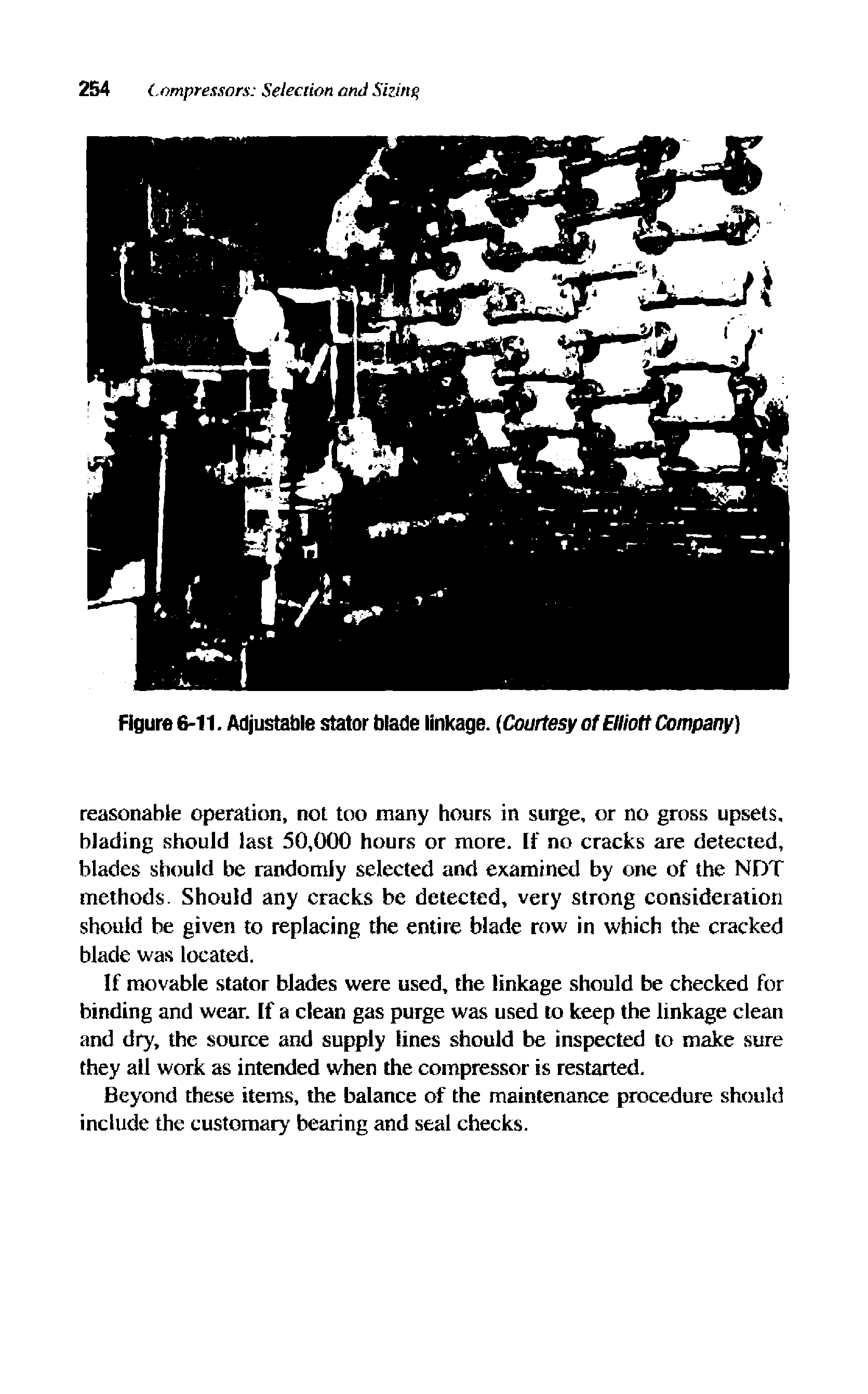 Figure 6-11. Adjustable stator blade linkage. Courtesy of Elliott Company)...