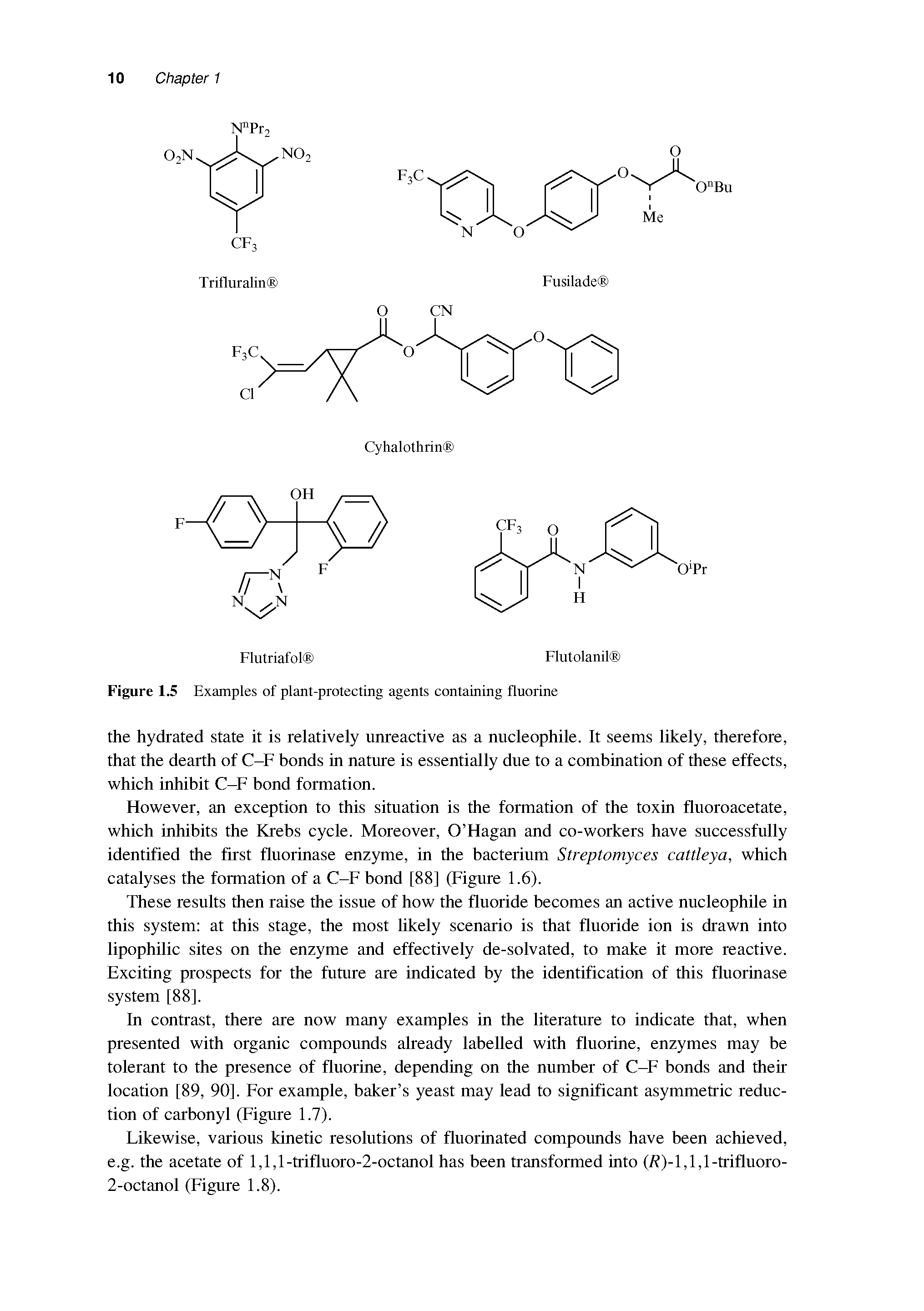 Figure 1.5 Examples of plant-protecting agents containing fluorine...