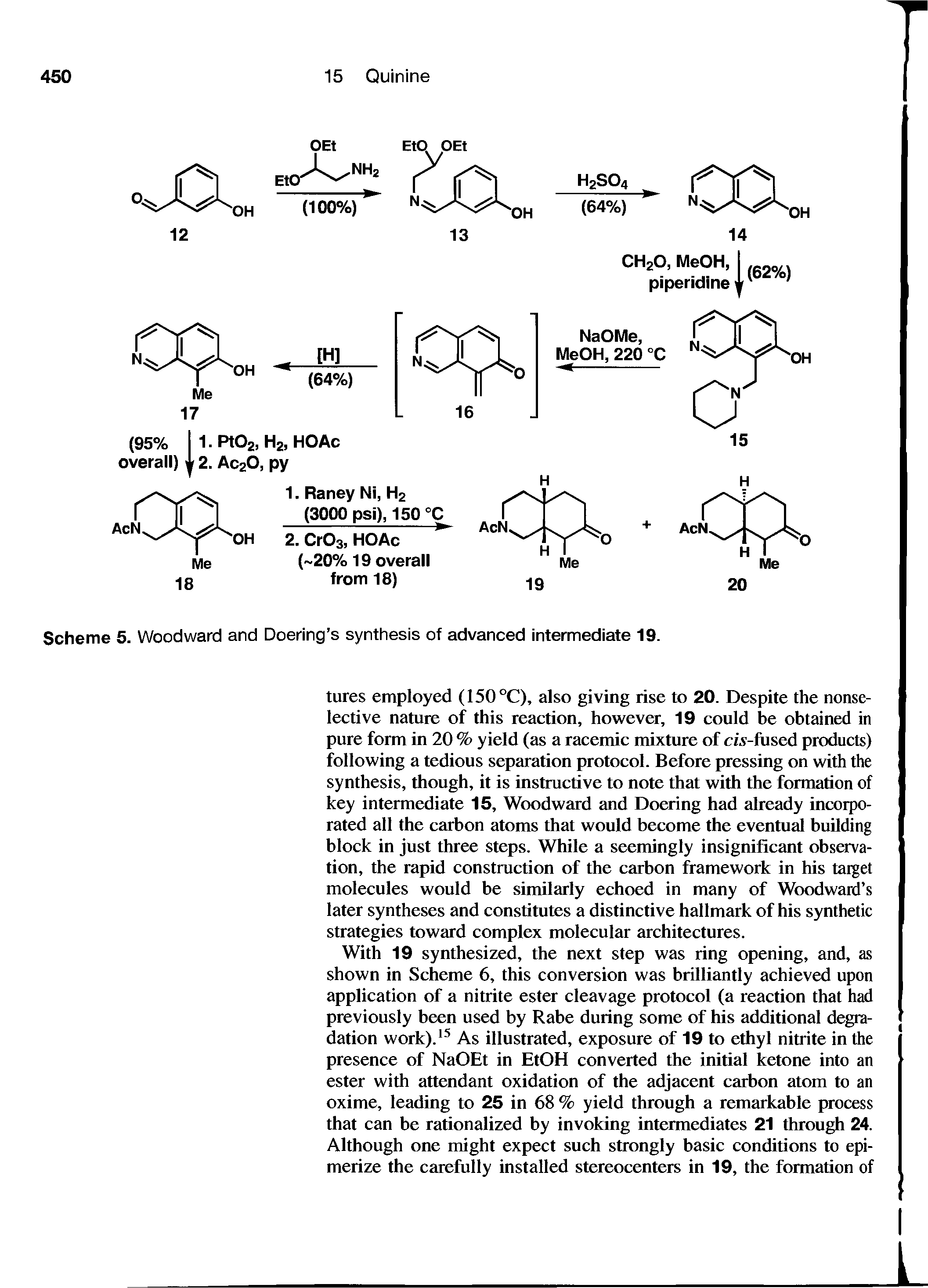 Scheme 5. Woodward and Doering s synthesis of advanoed intermediate 19.