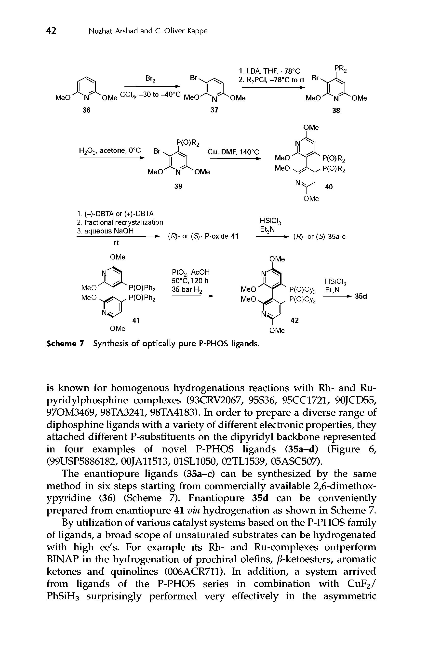 Scheme 7 Synthesis of optically pure P-PHOS ligands.