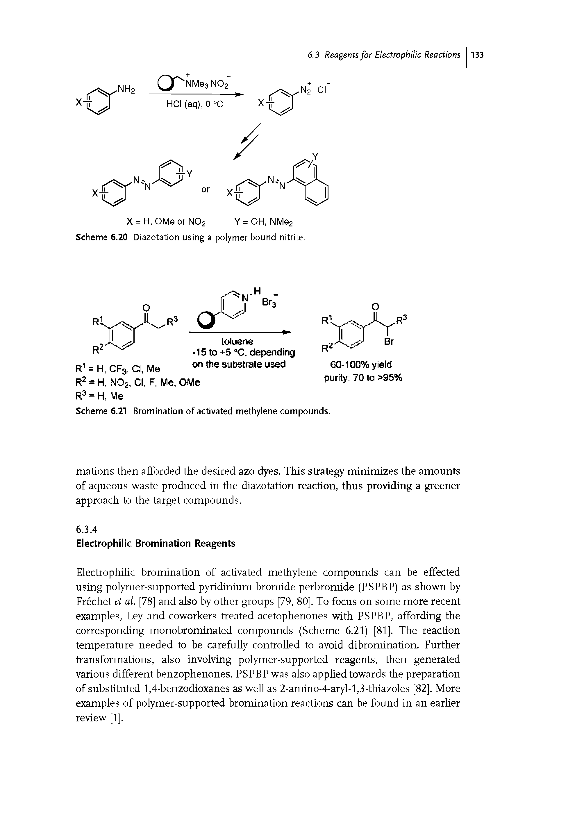 Scheme 6.20 Diazotation using a polymer-bound nitrite.