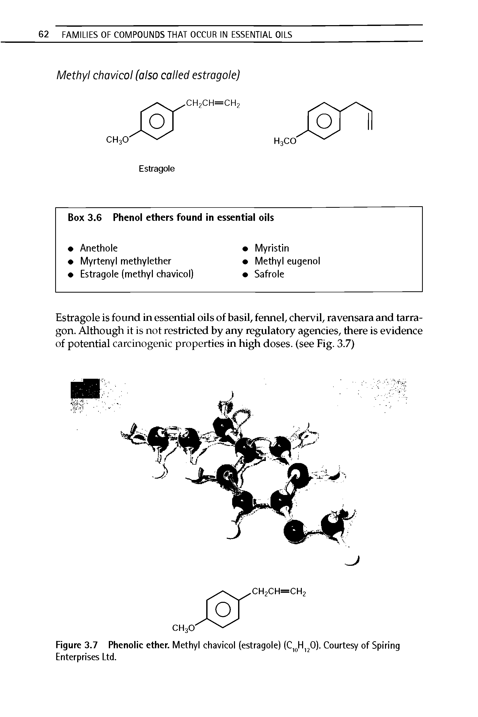 Figure 3.7 Phenolic ether. Methyl chavicol (estragole) (C]0H]20). Courtesy of Spiring Enterprises Ltd.