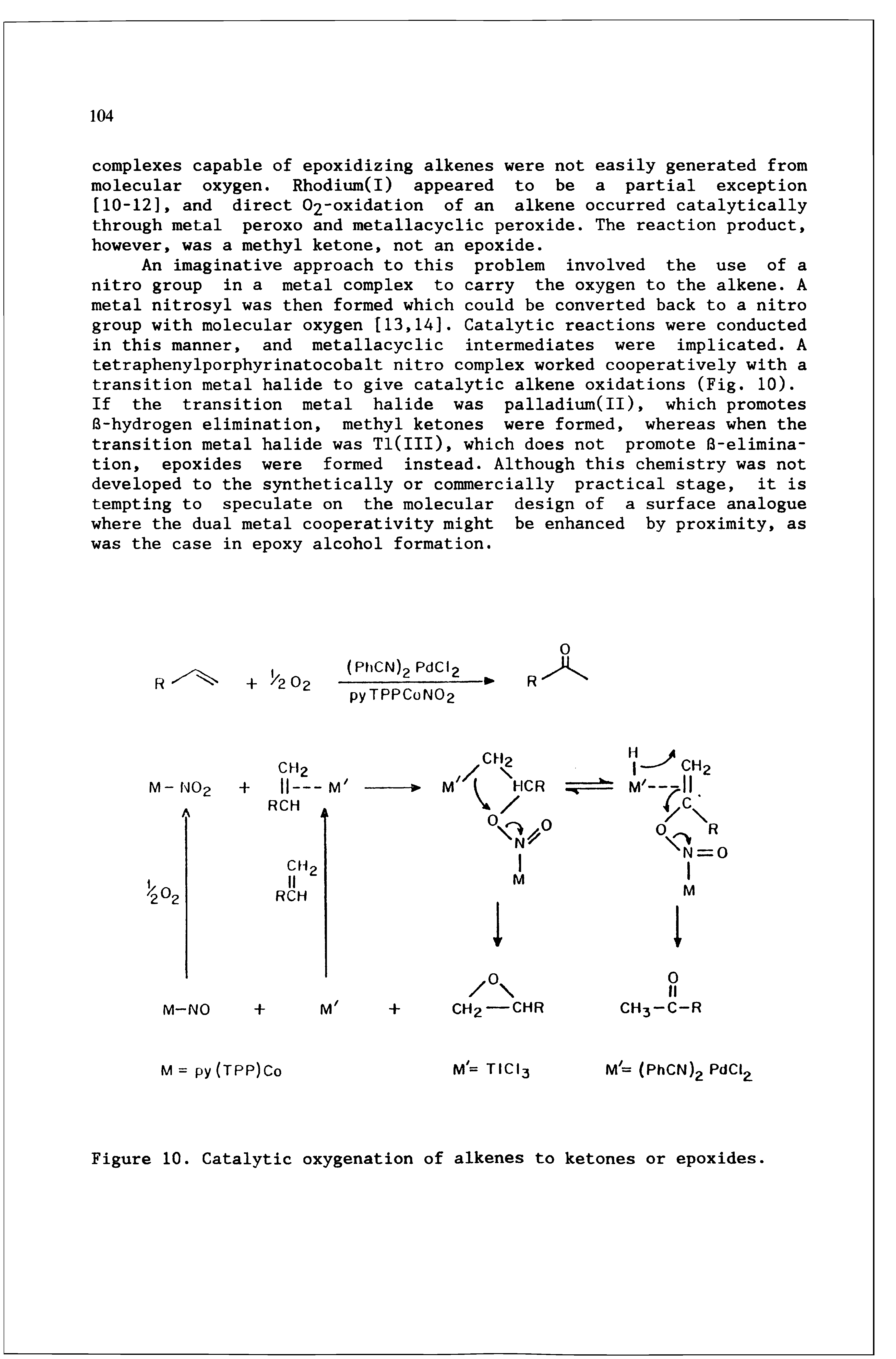 Figure 10. Catalytic oxygenation of alkenes to ketones or epoxides.