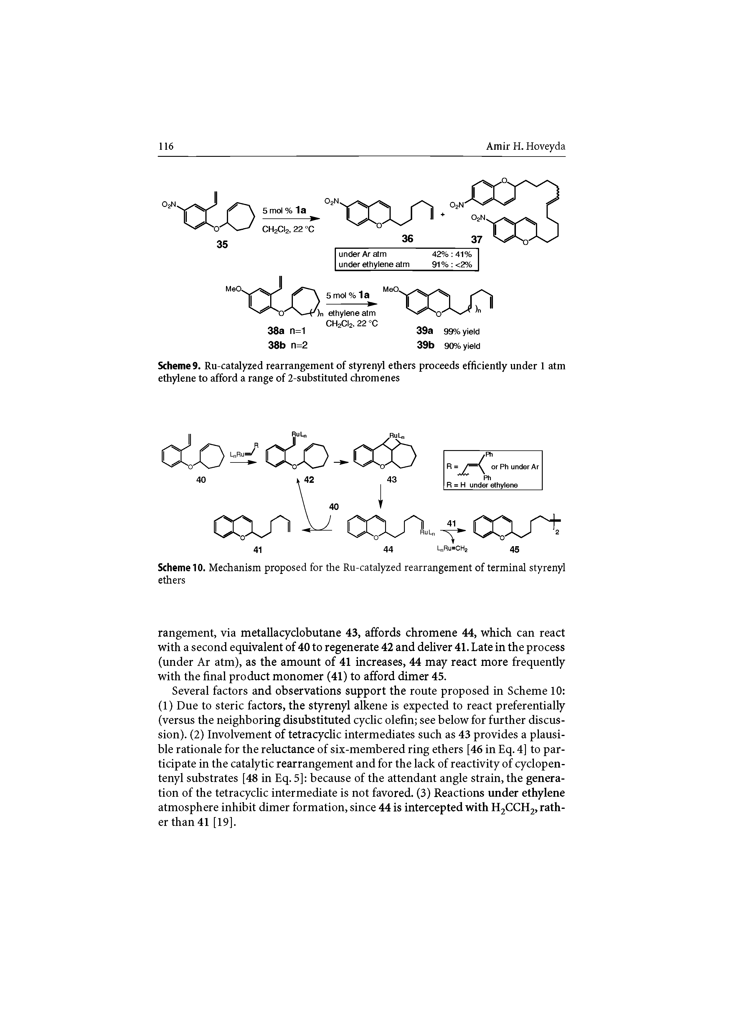 Scheme 10. Mechanism proposed for the Ru-catalyzed rearrangement of terminal styrenyl ethers...