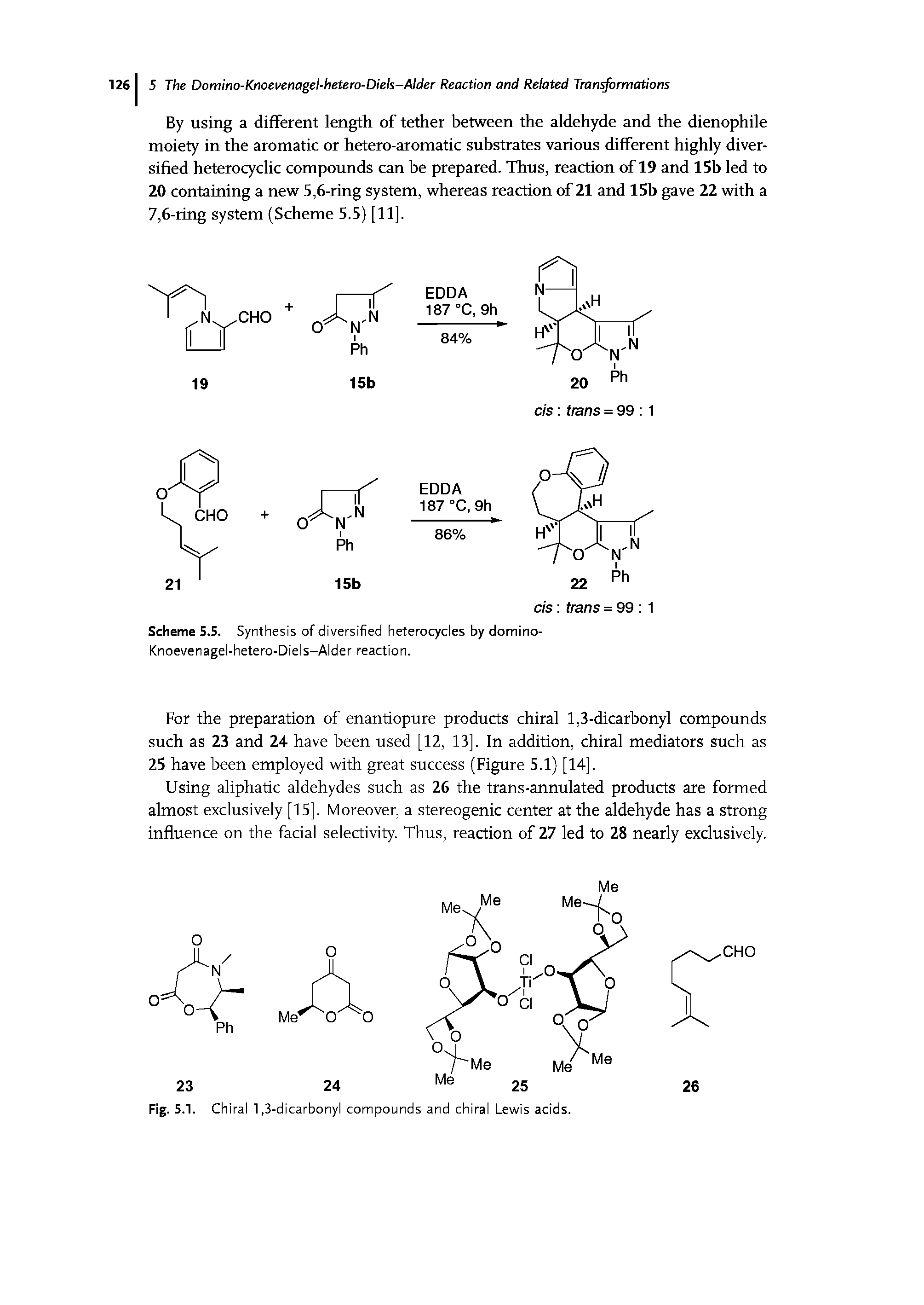 Scheme S.5. Synthesis of diversified heterocycles by domino-Knoevenagel-hetero-Diels-Alder reaction.