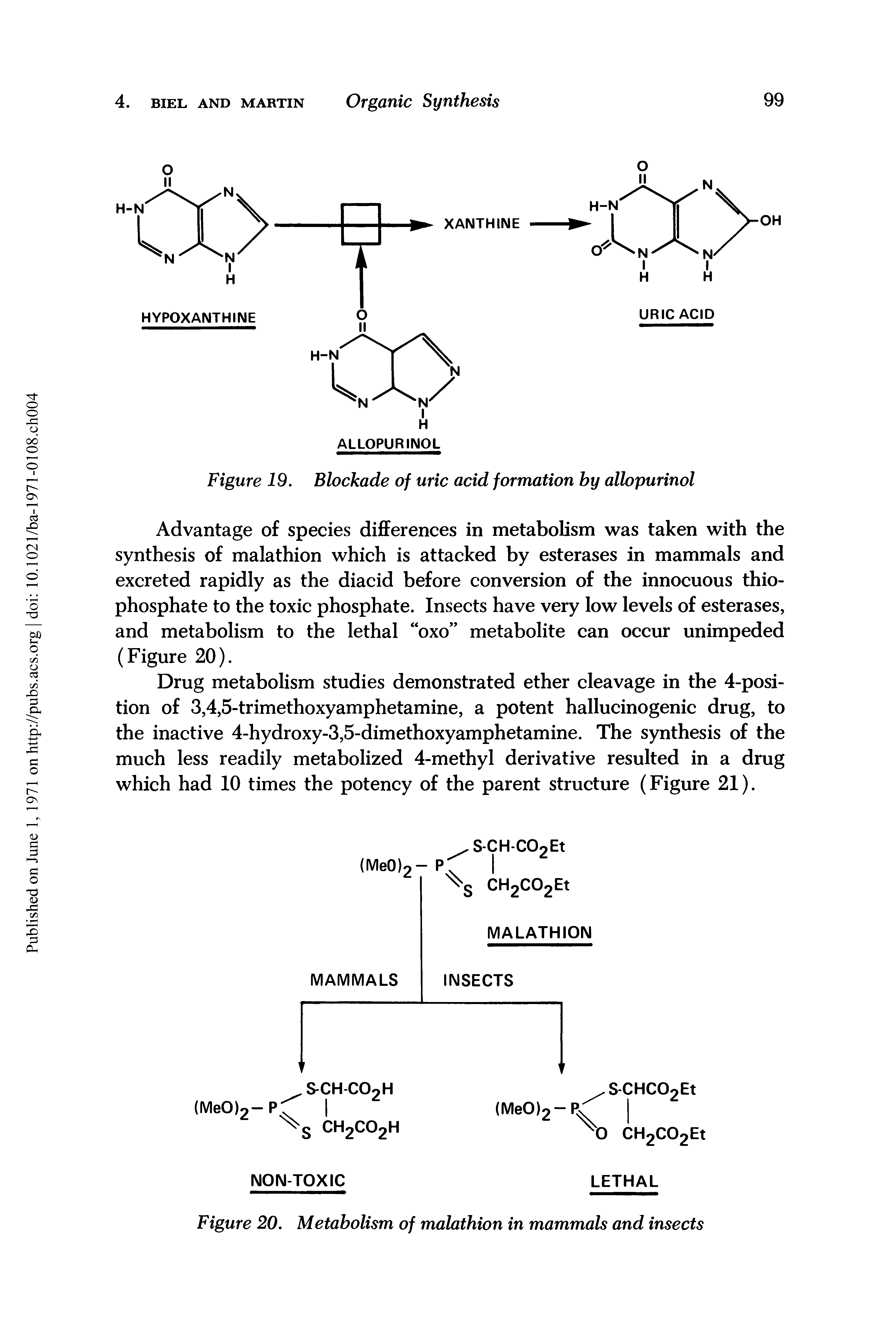 Figure 19. Blockade of uric acid formation by allopurinol...