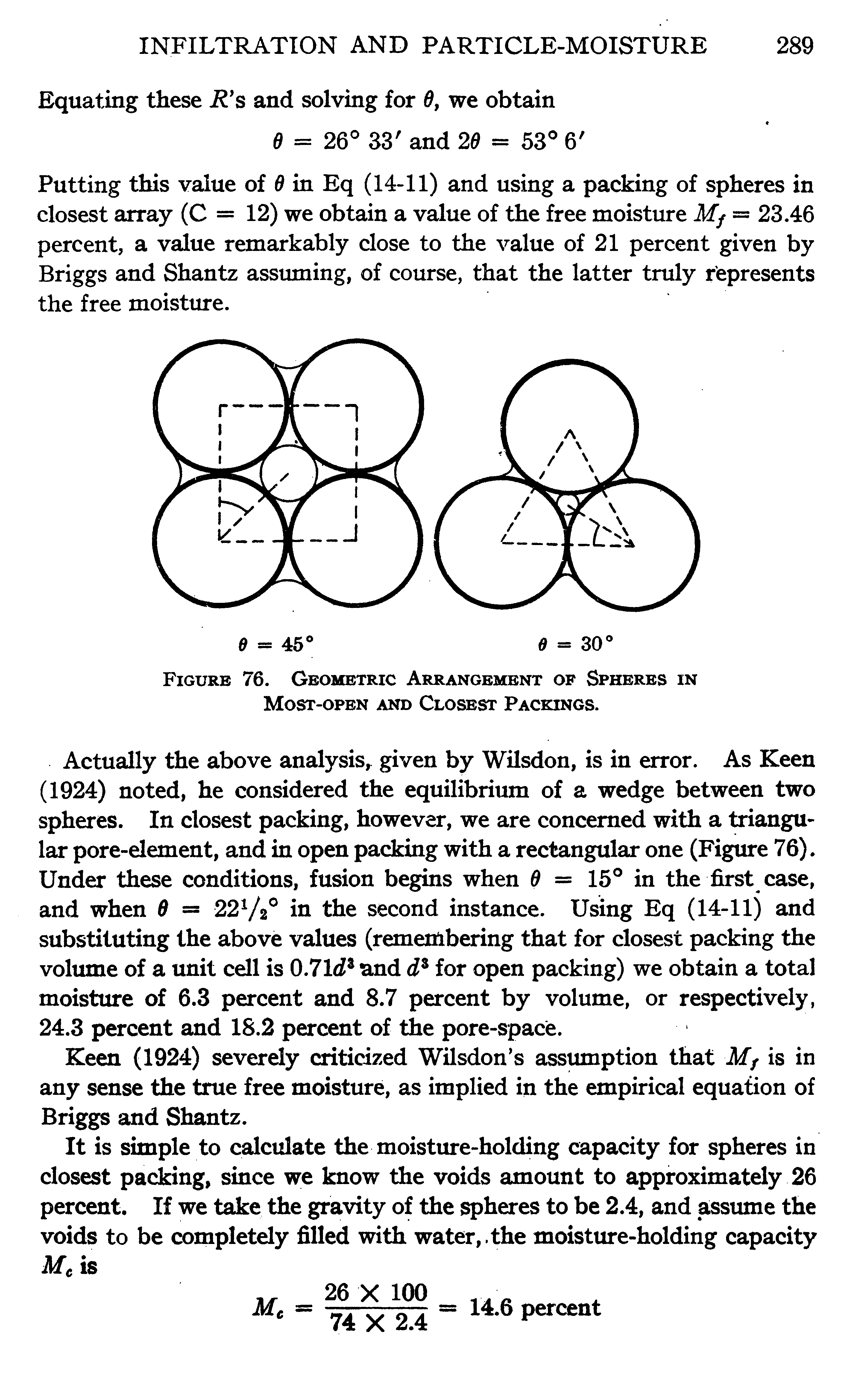 Figure 76. Geometric Arrangement of Spheres in Most-open and Closest Packings.
