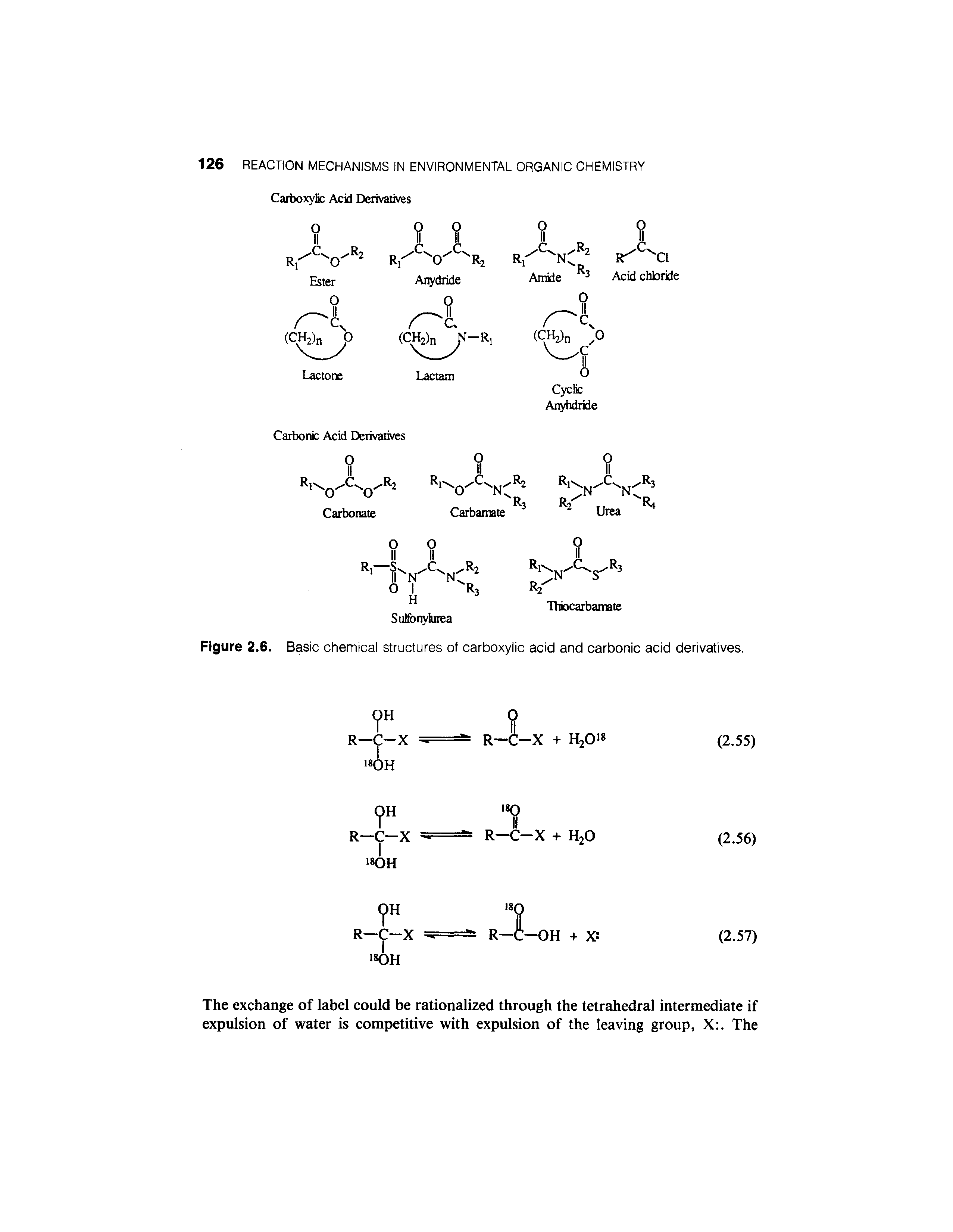 Figure 2.6. Basic chemical structures of carboxylic acid and carbonic acid derivatives.